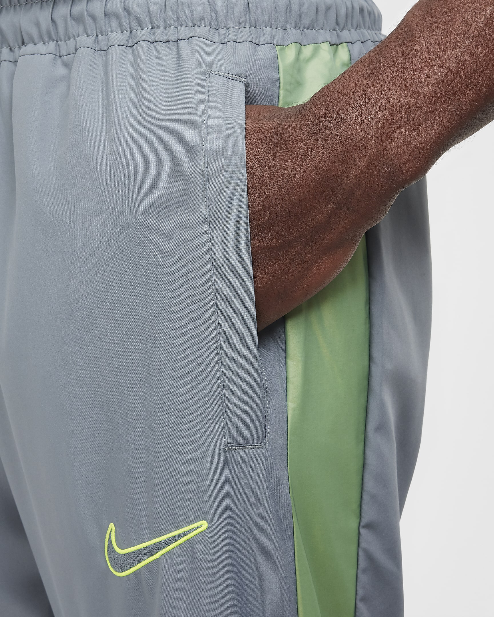 Nike Academy Men's Water-Repellent Football Pants - Cool Grey/Volt/Volt