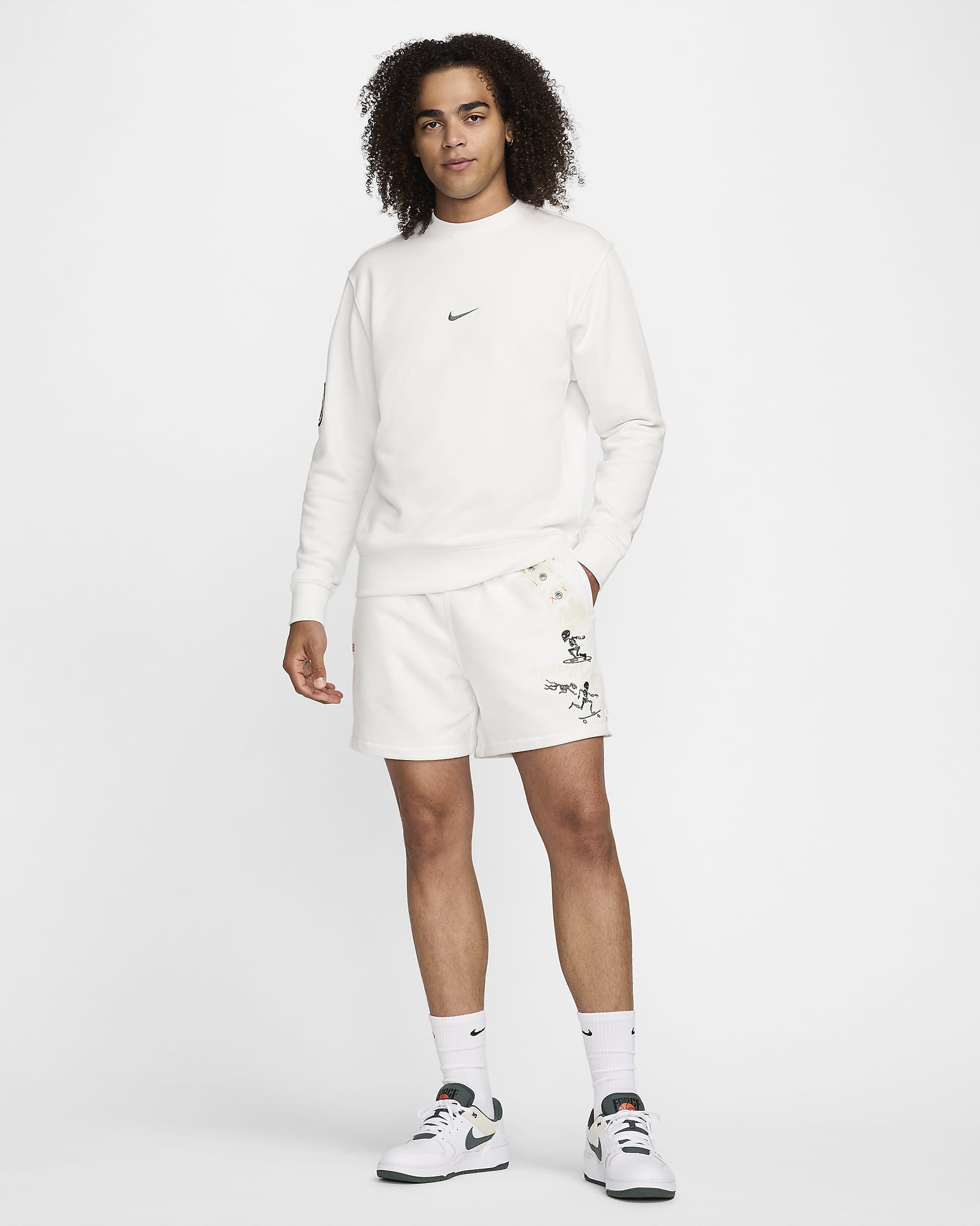 Shorts Flow in French Terry Nike Club – Uomo - Summit White