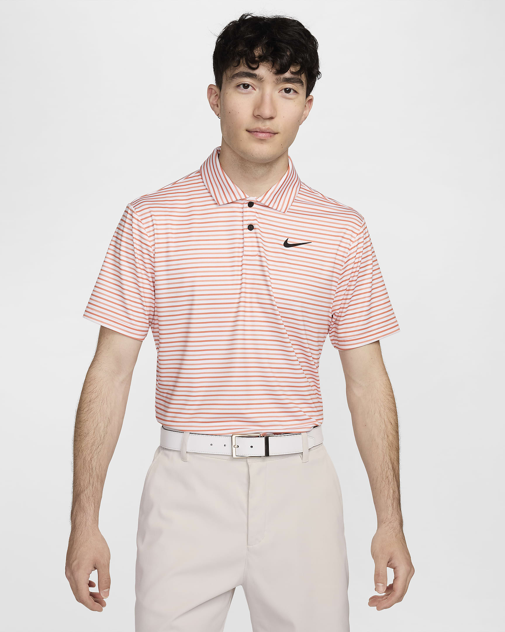 Nike Tour Men's Dri-FIT Striped Golf Polo - Madder Root/Black