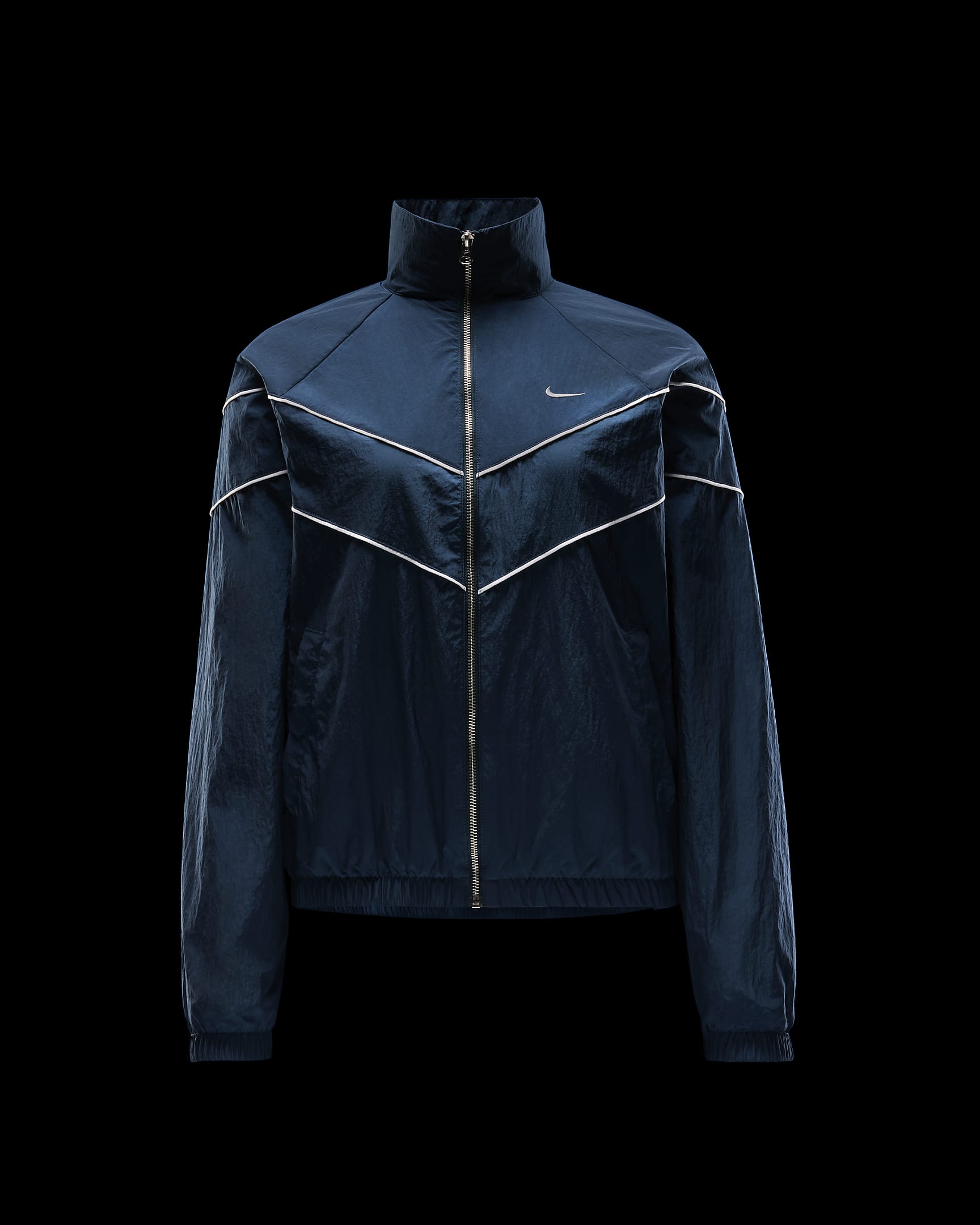 Veste à zip tissée ample UV Nike Windrunner pour femme - Armory Navy/Blanc