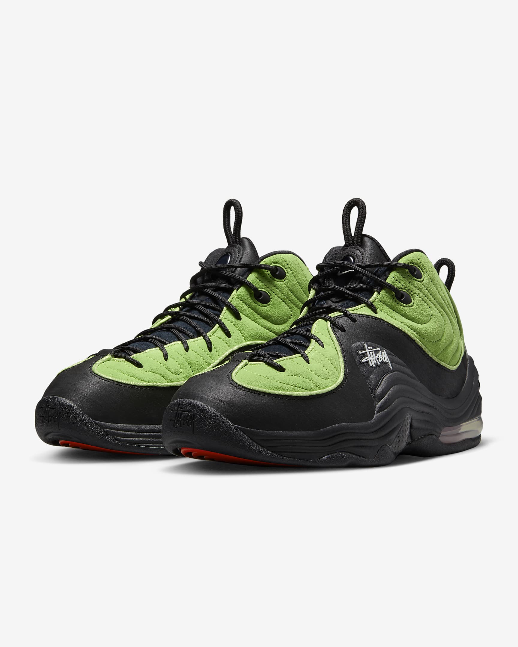 Nike Air Penny 2 x Stüssy Men's Shoes - Vivid Green/Black/Black