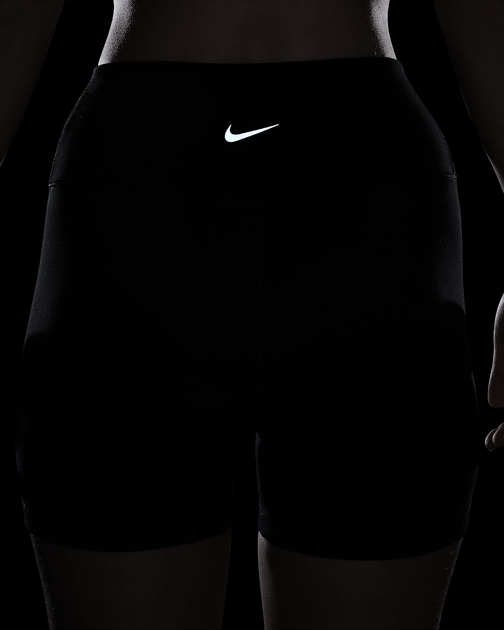 Cycliste taille haute 13 cm Nike One pour femme - Noir/Noir
