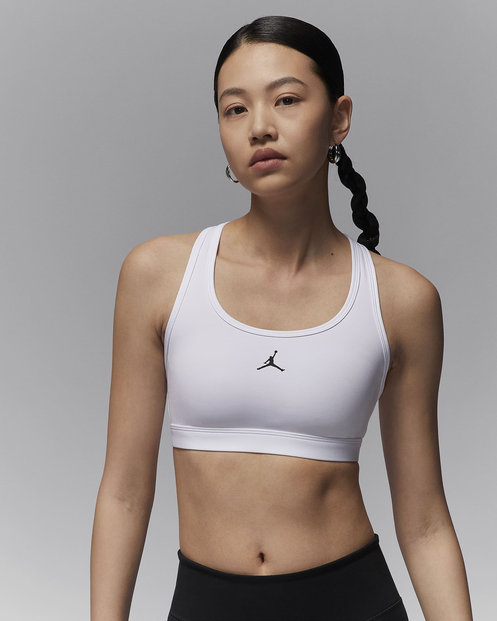 Jordan Sport Women's Medium-Support Padded Jumpman Bra - White/Stone Mauve/Black