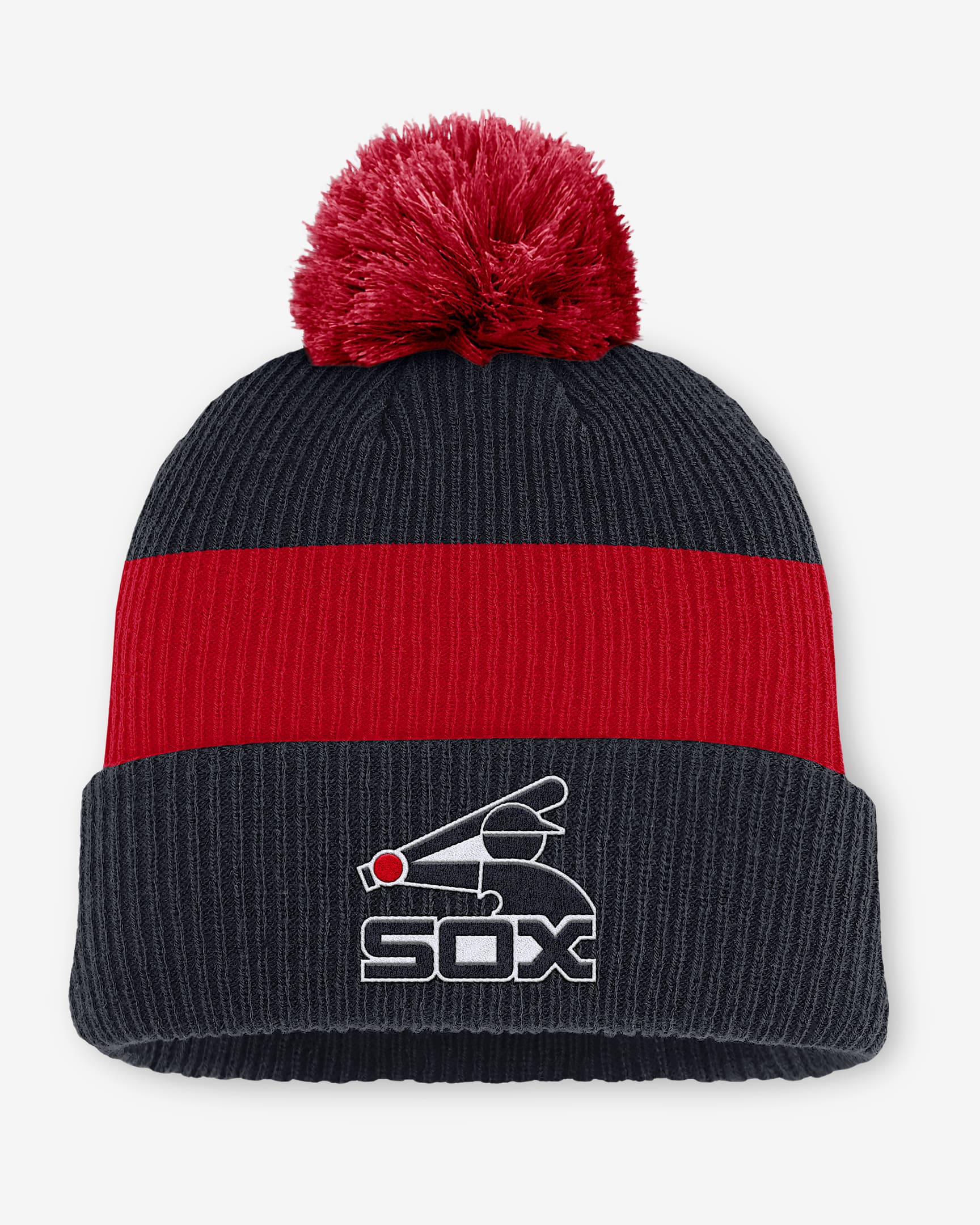 Chicago White Sox Cooperstown Peak Men's Nike MLB Cuffed Pom Beanie - Cobalt