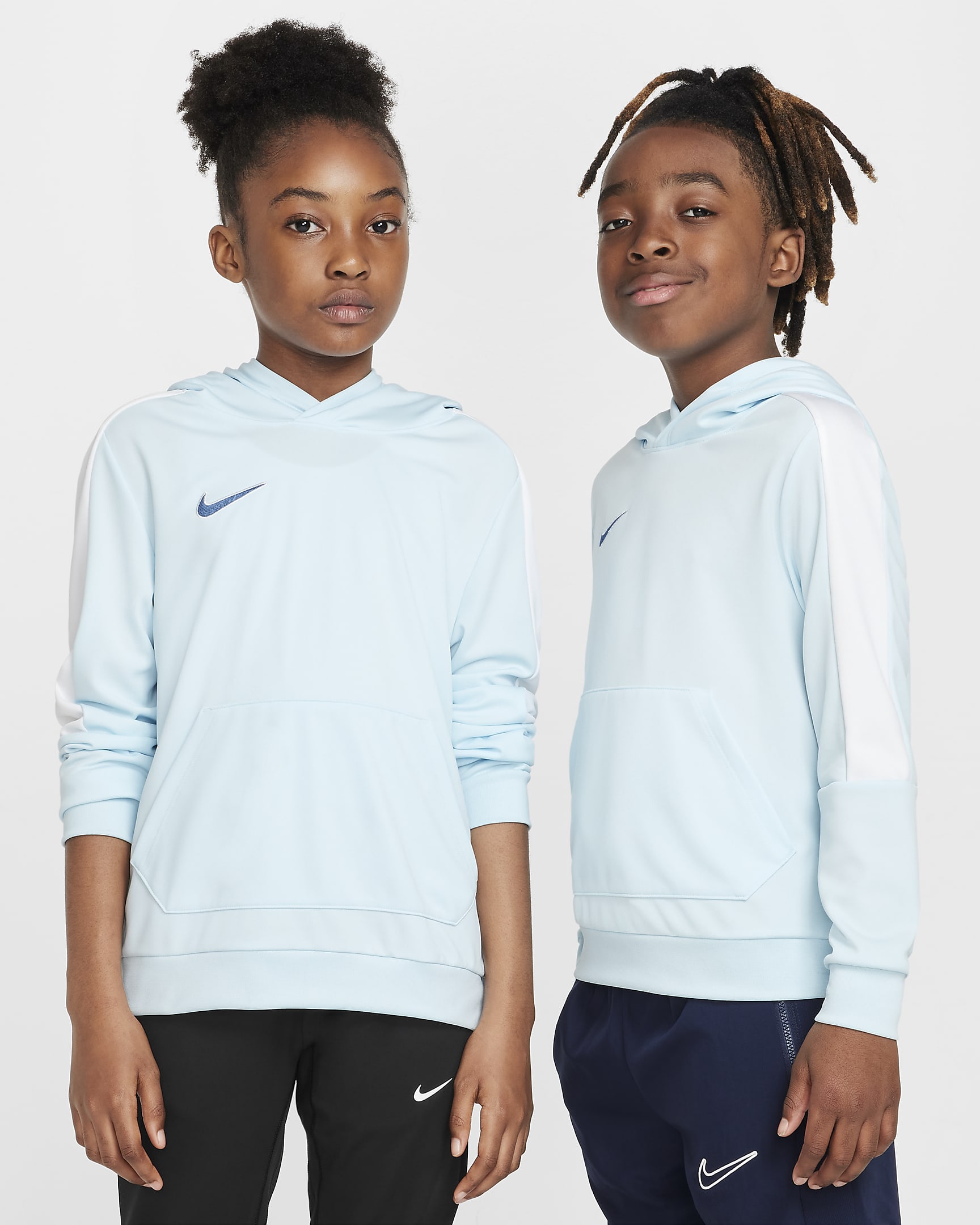 Nike Academy Dri-FIT Fußball-Hoodie für ältere Kinder - Glacier Blue/Weiß/Aegean Storm