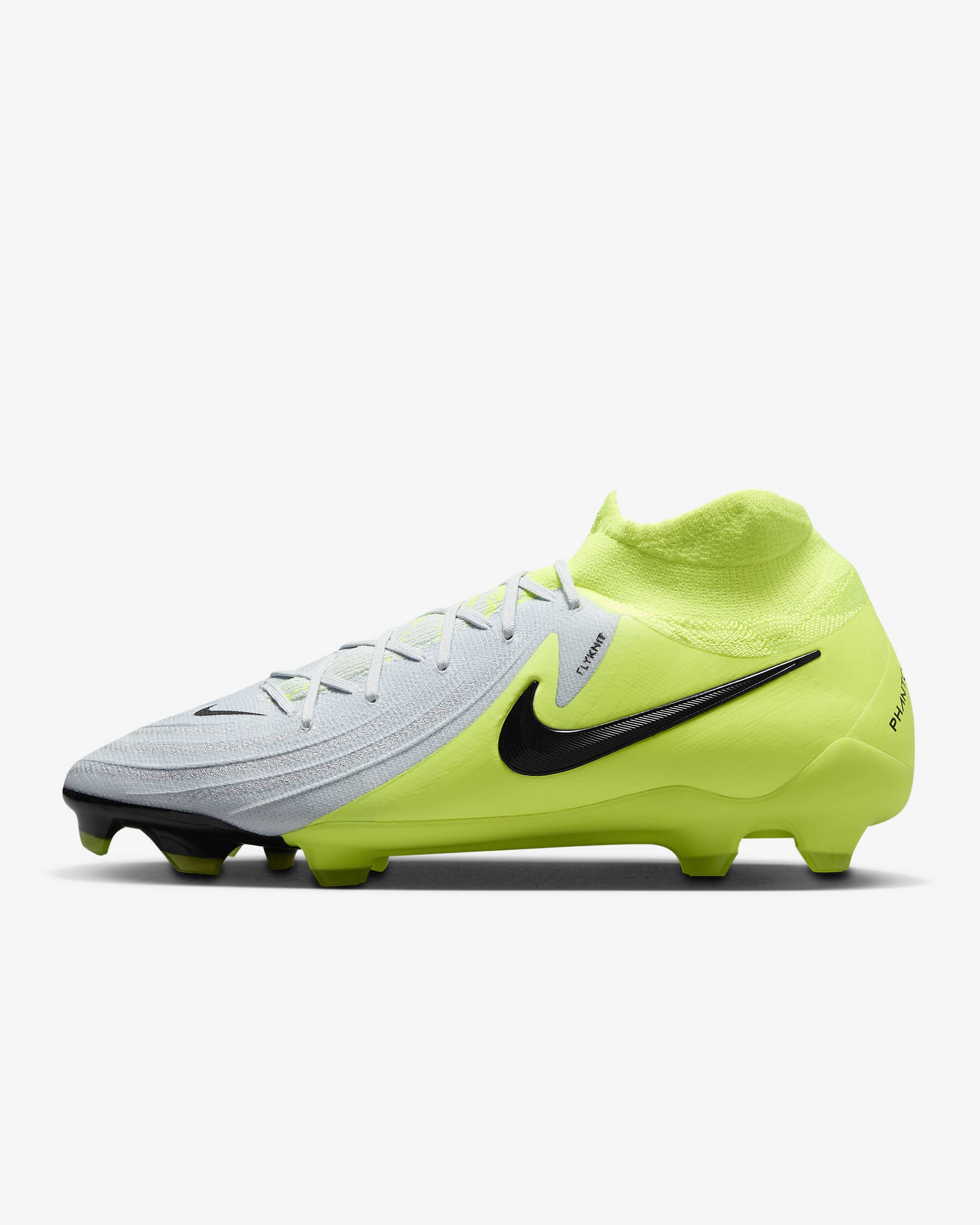 Nike Phantom Luna 2 Pro FG High-Top Football Boot - Metallic Silver/Volt/Black