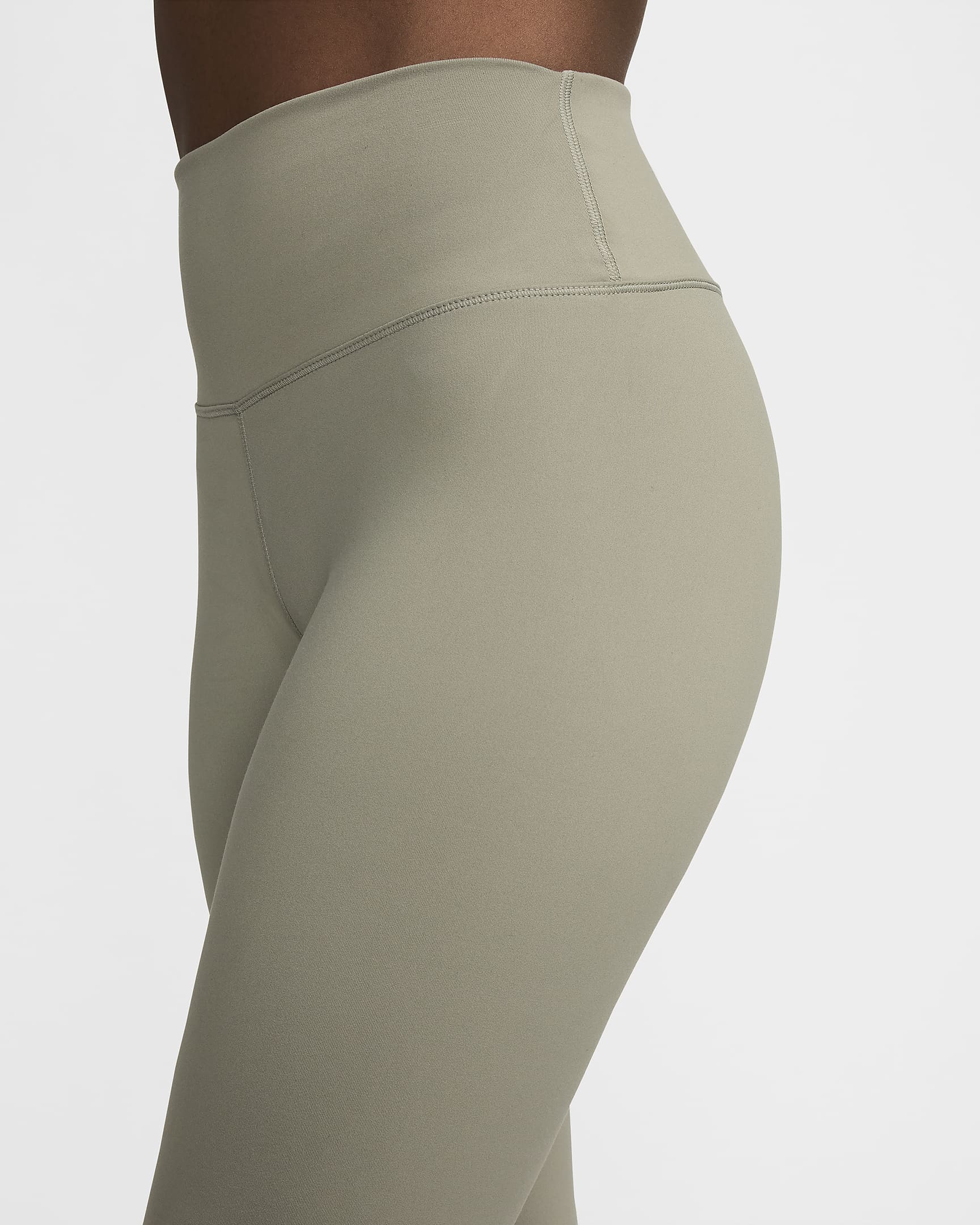 Nike One lange legging met hoge taille voor dames - Light Army/Zwart