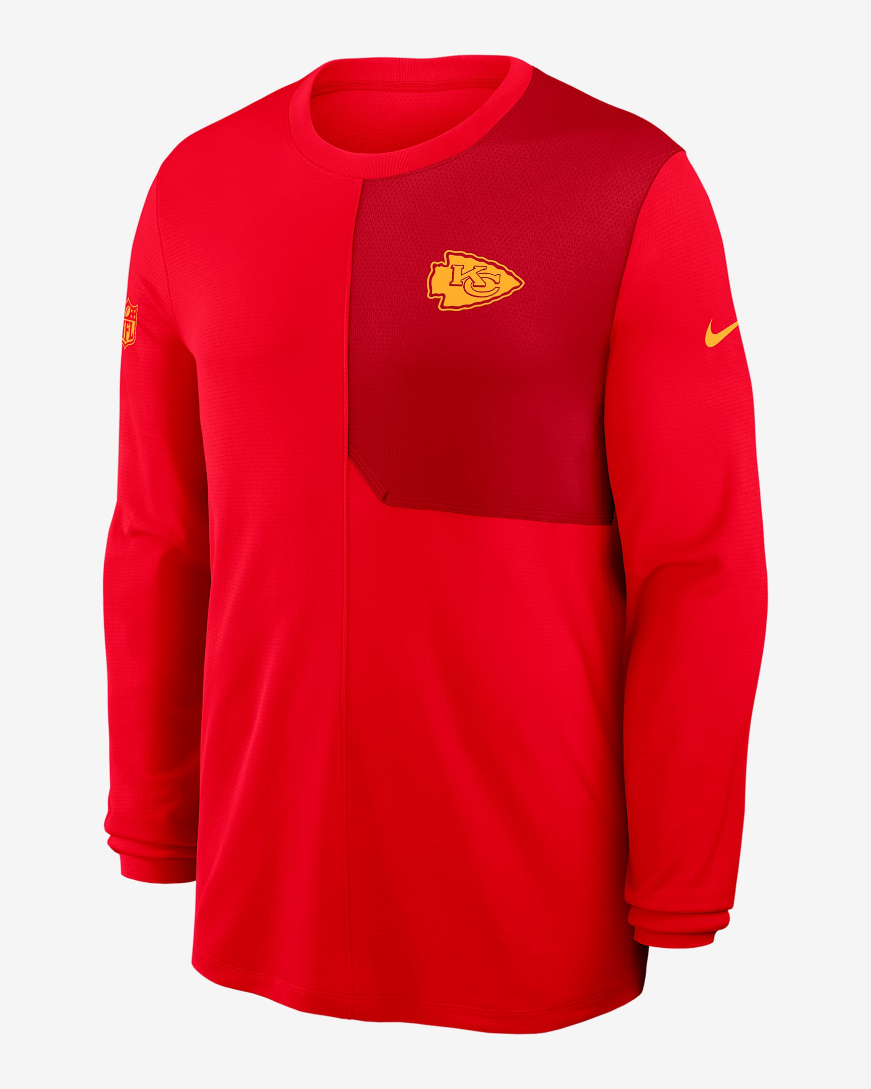 Kansas City Chiefs Sideline Coach Men's Nike Dri-FIT NFL Long-Sleeve Top - Red
