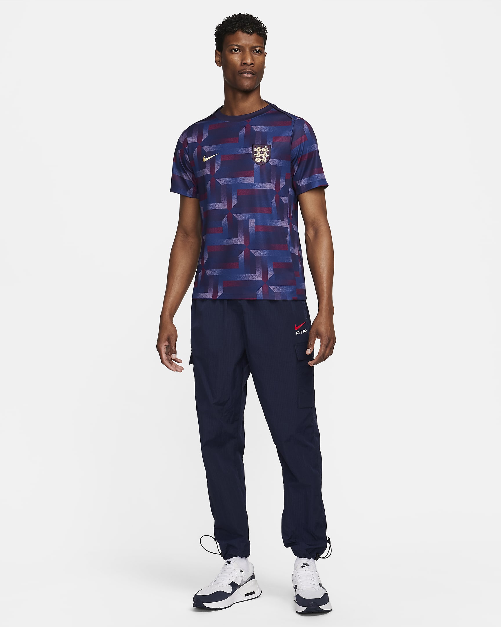 Haut de foot à manches courtes d'avant-match Nike Dri-FIT Angleterre Academy Pro pour homme - Purple Ink/Purple Ink/Sesame