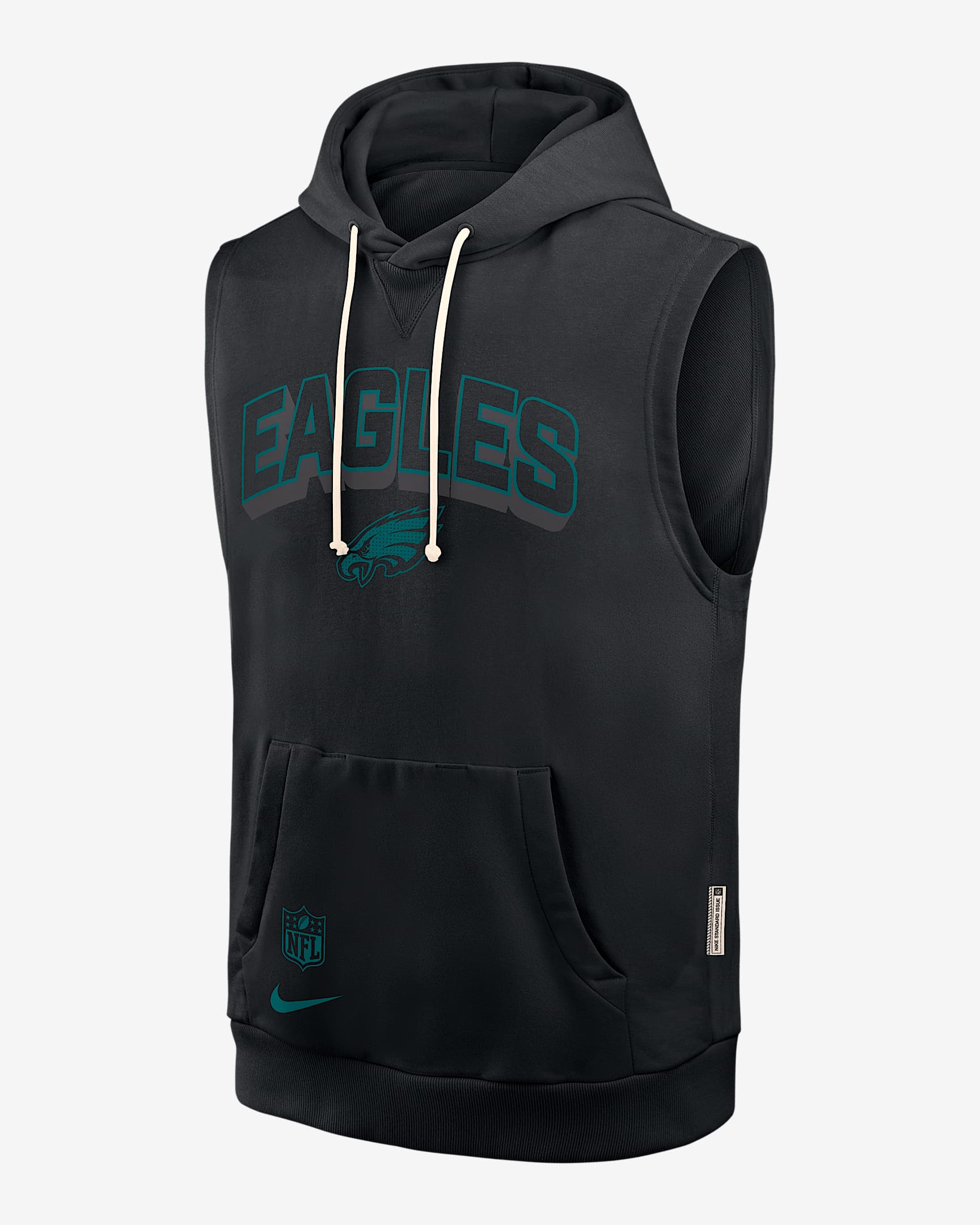 Philadelphia Eagles Sideline Men's Nike Dri-FIT NFL Sleeveless Pullover Hoodie - Black