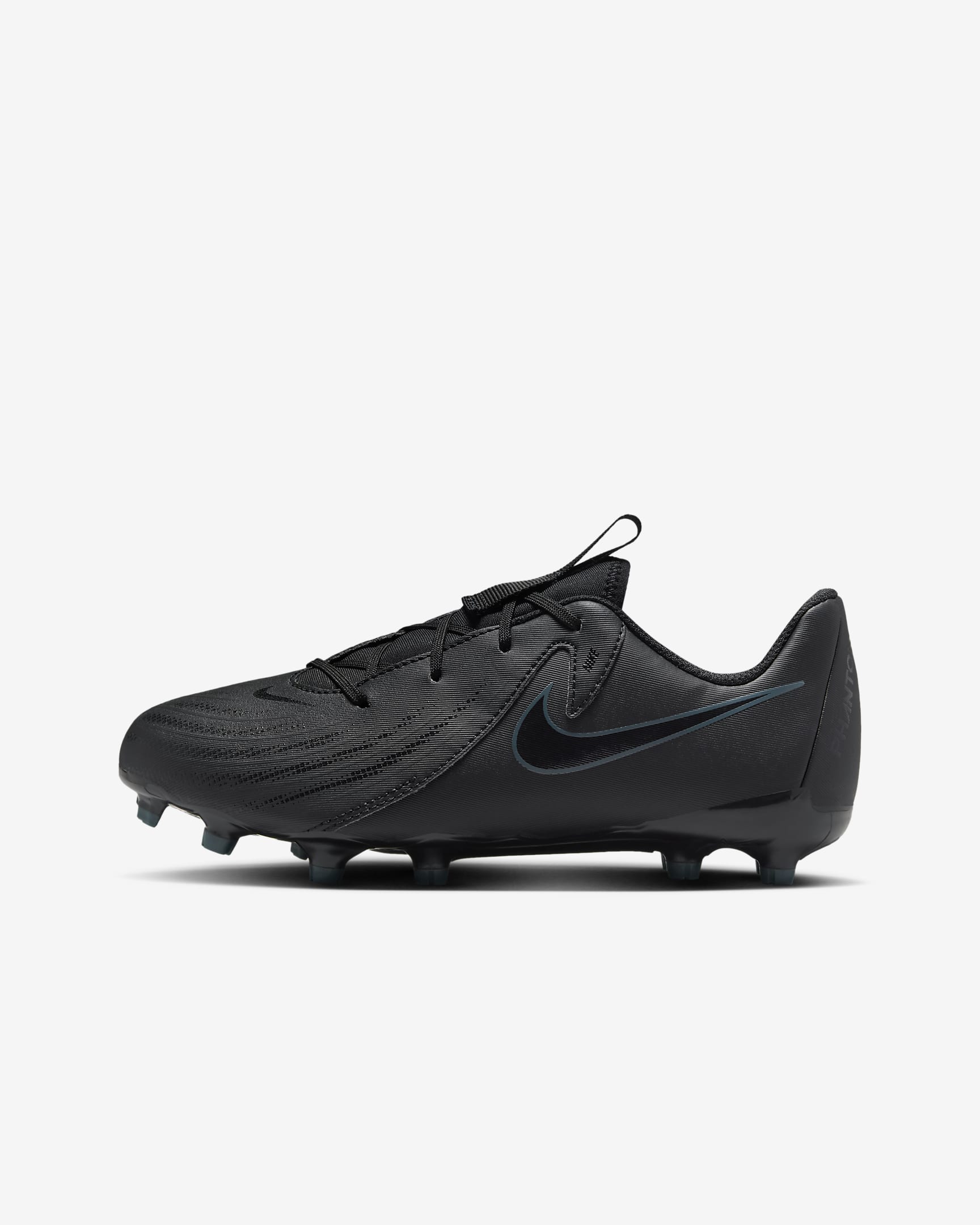 Chaussure de foot basse à crampons MG Nike Jr. Phantom GX 2 Academy pour enfant/ado - Noir/Deep Jungle/Noir