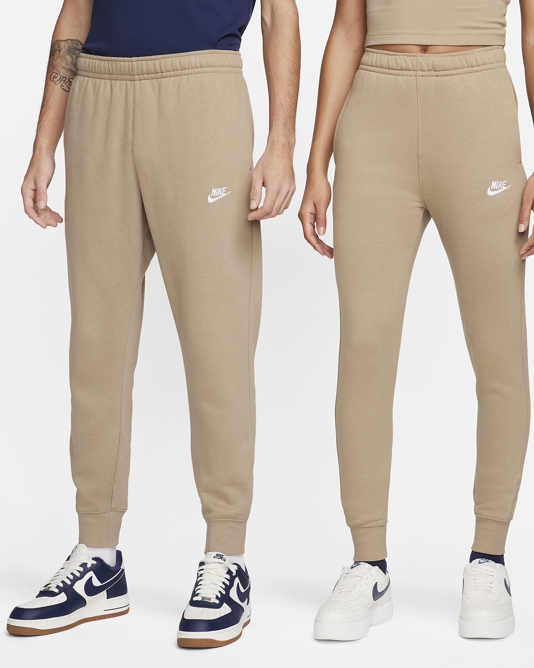 Pantaloni jogger Nike Sportswear Club Fleece - Khaki/Khaki/Bianco