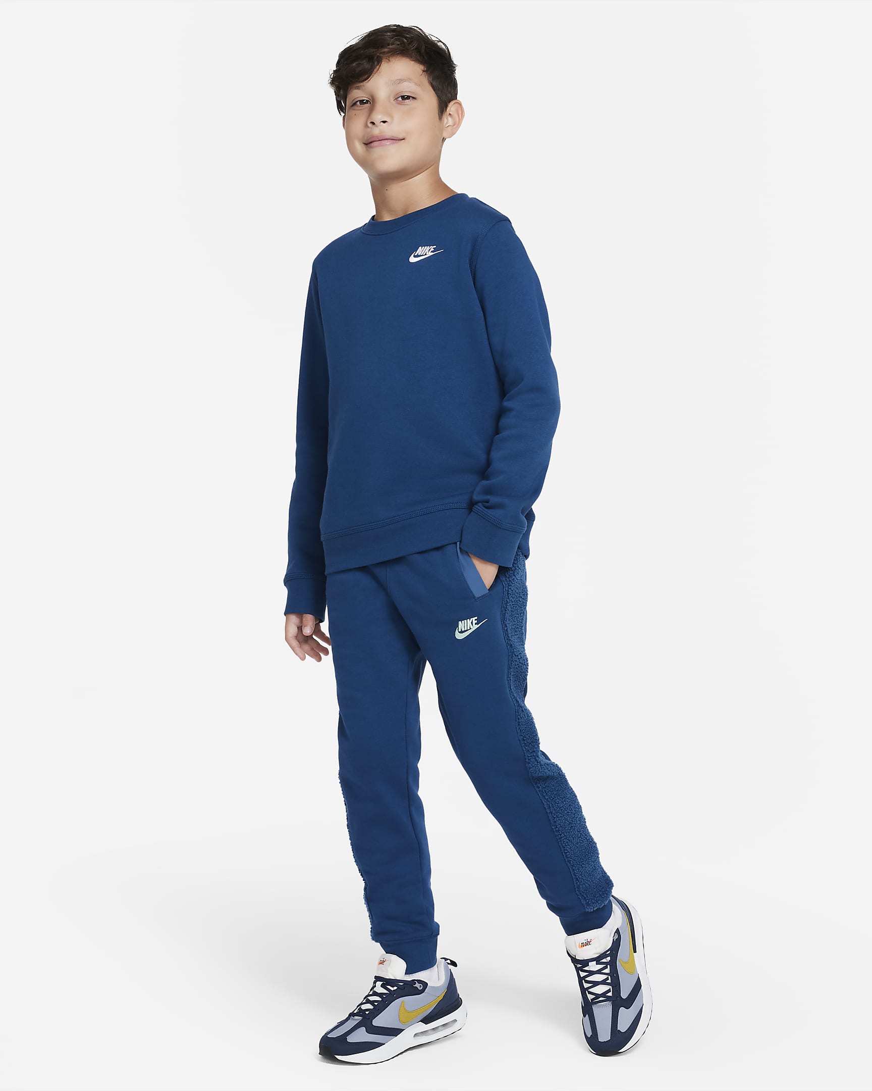 Nike Sportswear Club Fleece Big Kids' (Boys') Winterized Pants - Valerian Blue/Mint Foam