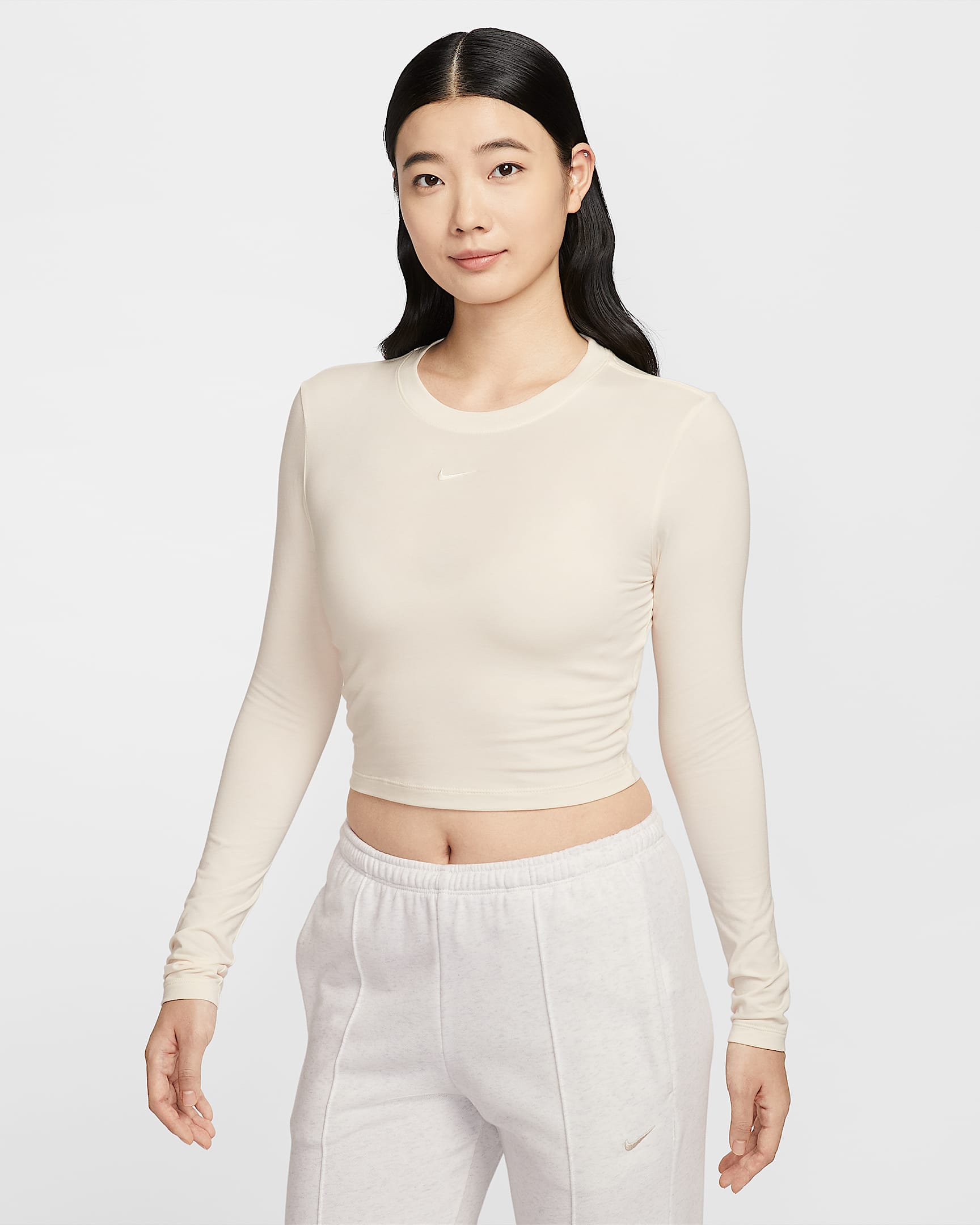 Nike Sportswear Chill Knit Women's Slim Long-Sleeve Cropped Top - Pale Ivory