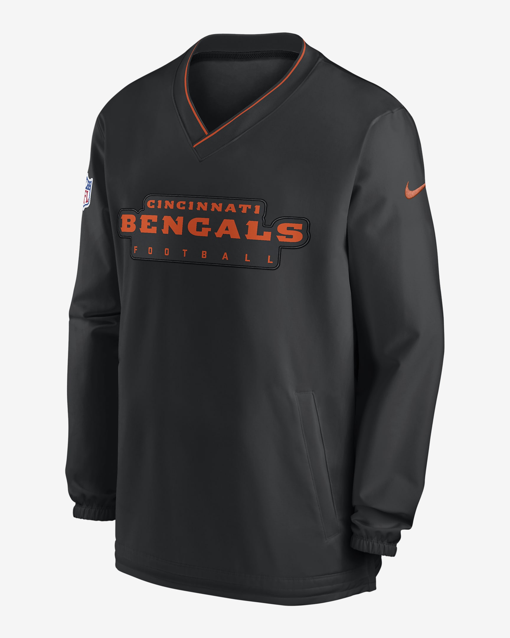 Cincinnati Bengals Sideline Men's Nike NFL Long-Sleeve Windshirt - Black