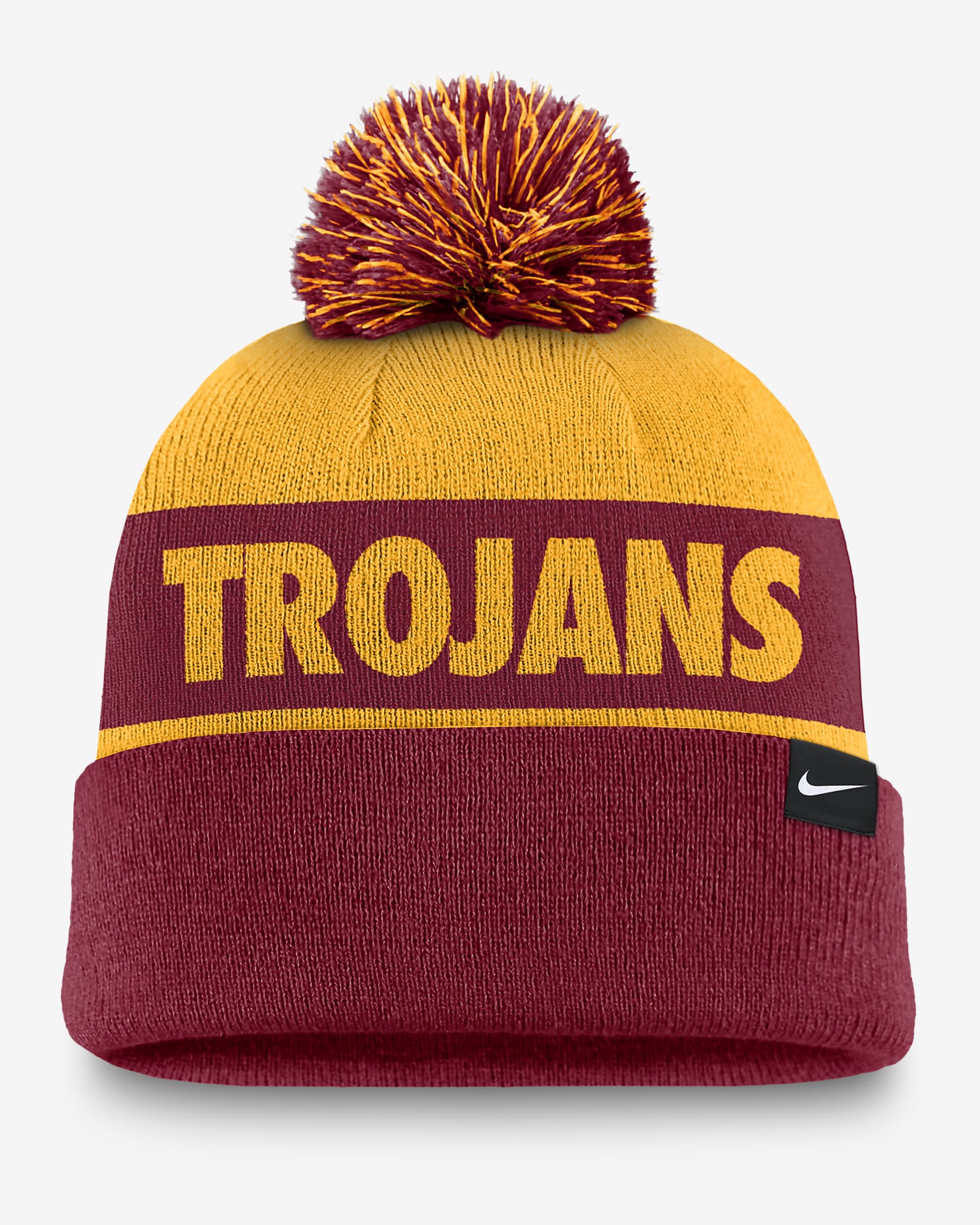 USC Trojans Primetime Peak Men's Nike College Cuffed Pom Beanie - Team Crimson