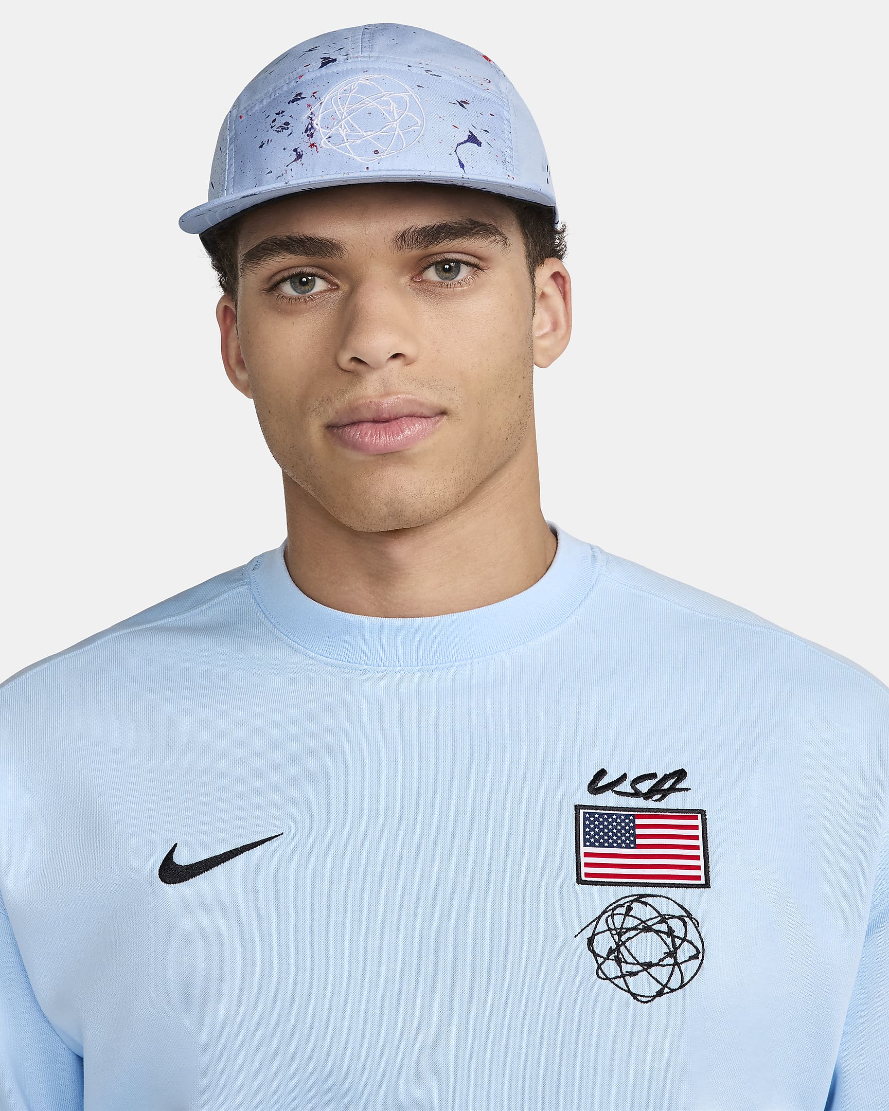 USA フライ ナイキ Dri-FIT ブレイキン キャップ - セレスタインブルー/ホワイト