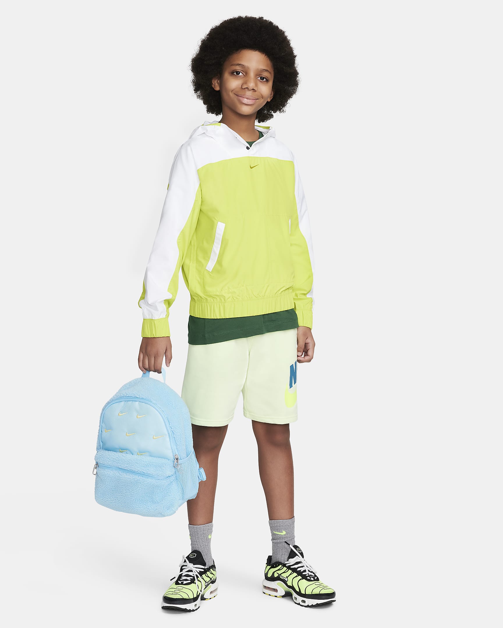Nike Brasilia JDI Kids' Mini Backpack (11L) - Aquarius Blue/Aquarius Blue/Light Laser Orange