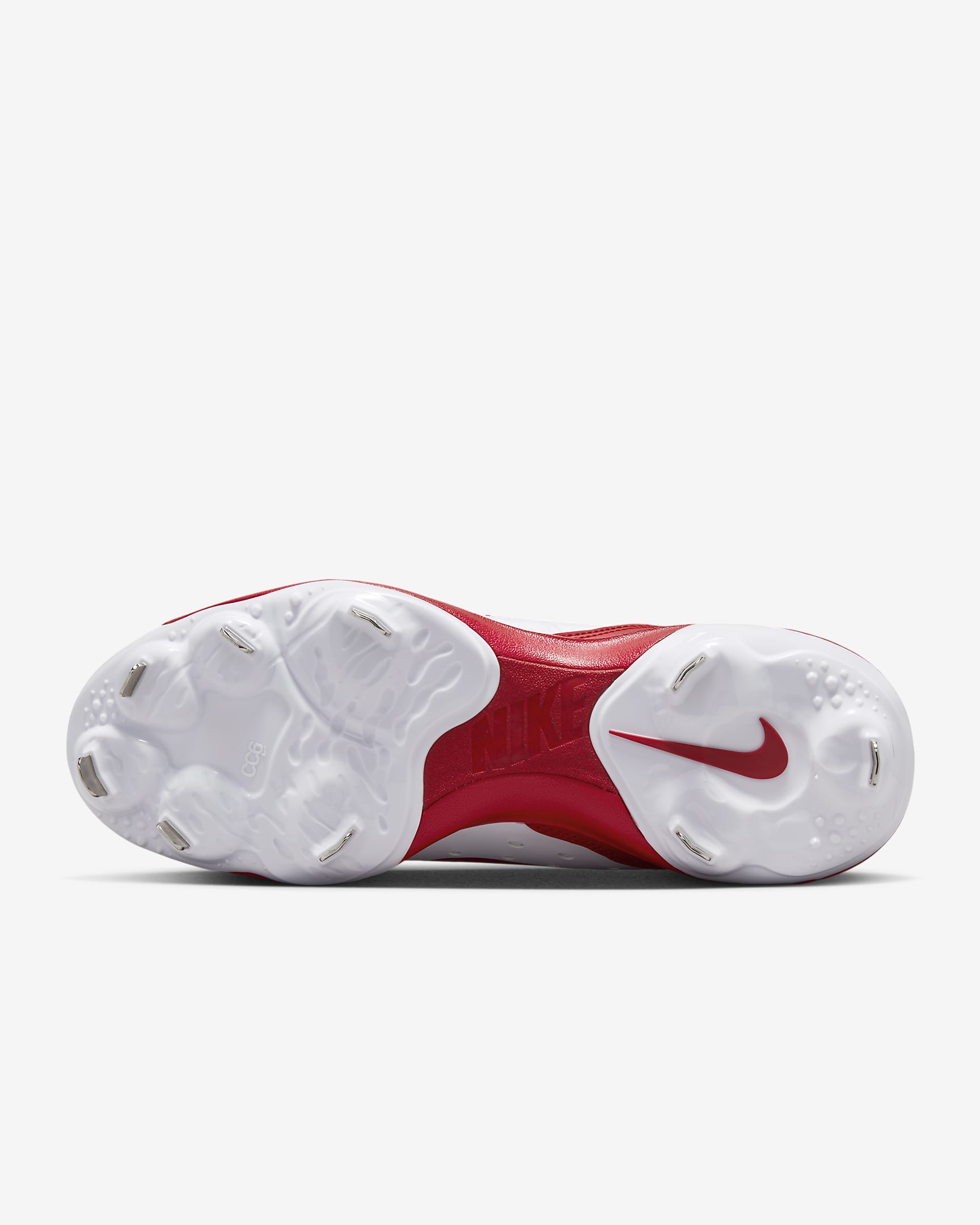 Nike Alpha Huarache Varsity 4 Low Men's Baseball Cleats - White/Pure Platinum/University Red