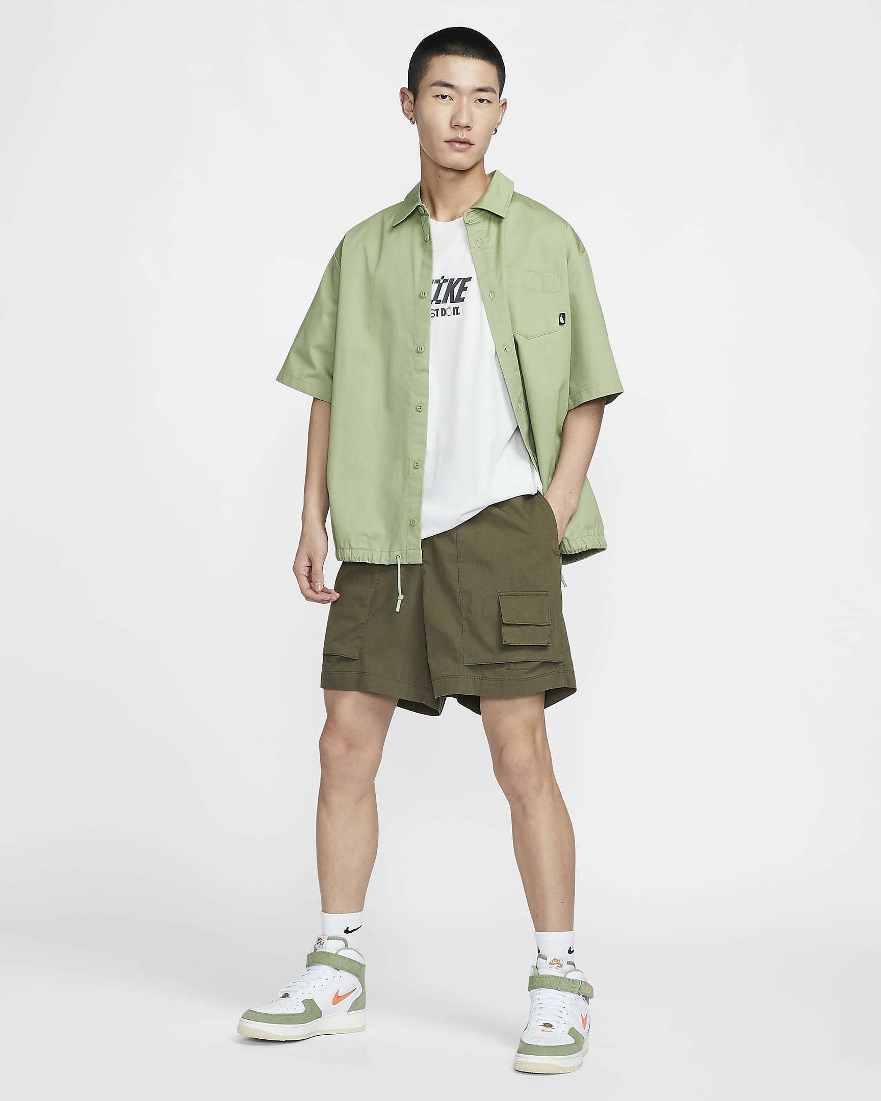 Nike Life 男款 Camp 短褲 - Cargo Khaki/Cargo Khaki