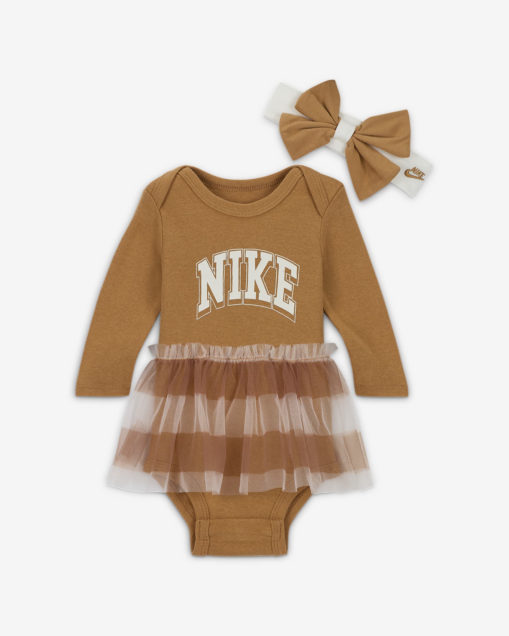 Nike Baby 2-Piece Long Sleeve Bodysuit Set - Flax