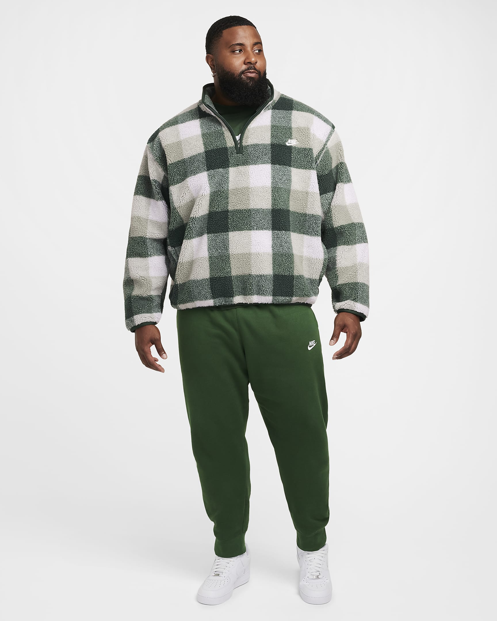 Nike Club Men's Winterized Half-Zip - Fir/Sail/Jade Horizon