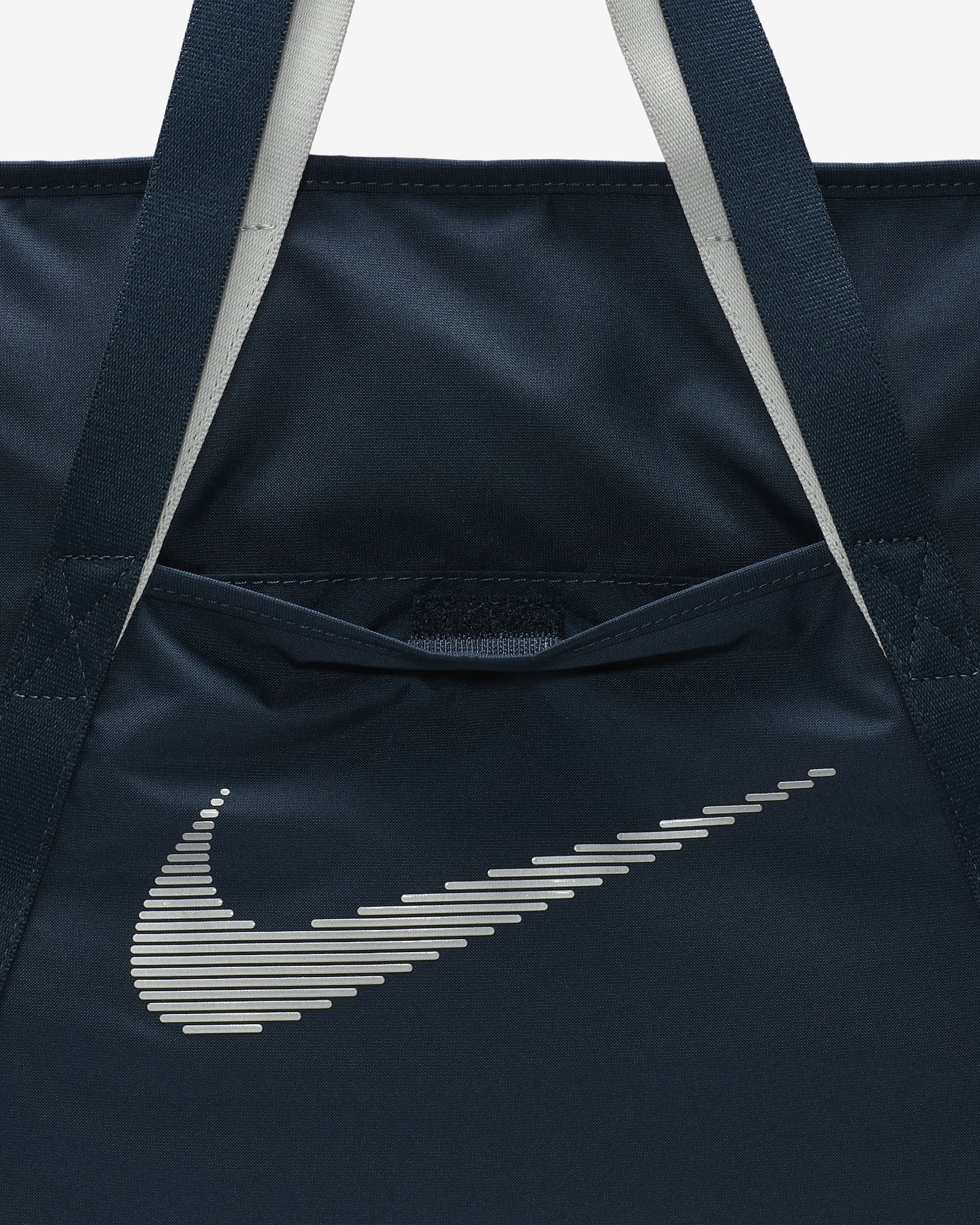 Borsa Tote da palestra Nike (28 l) - Armory Navy/Argento metallizzato/Argento metallizzato