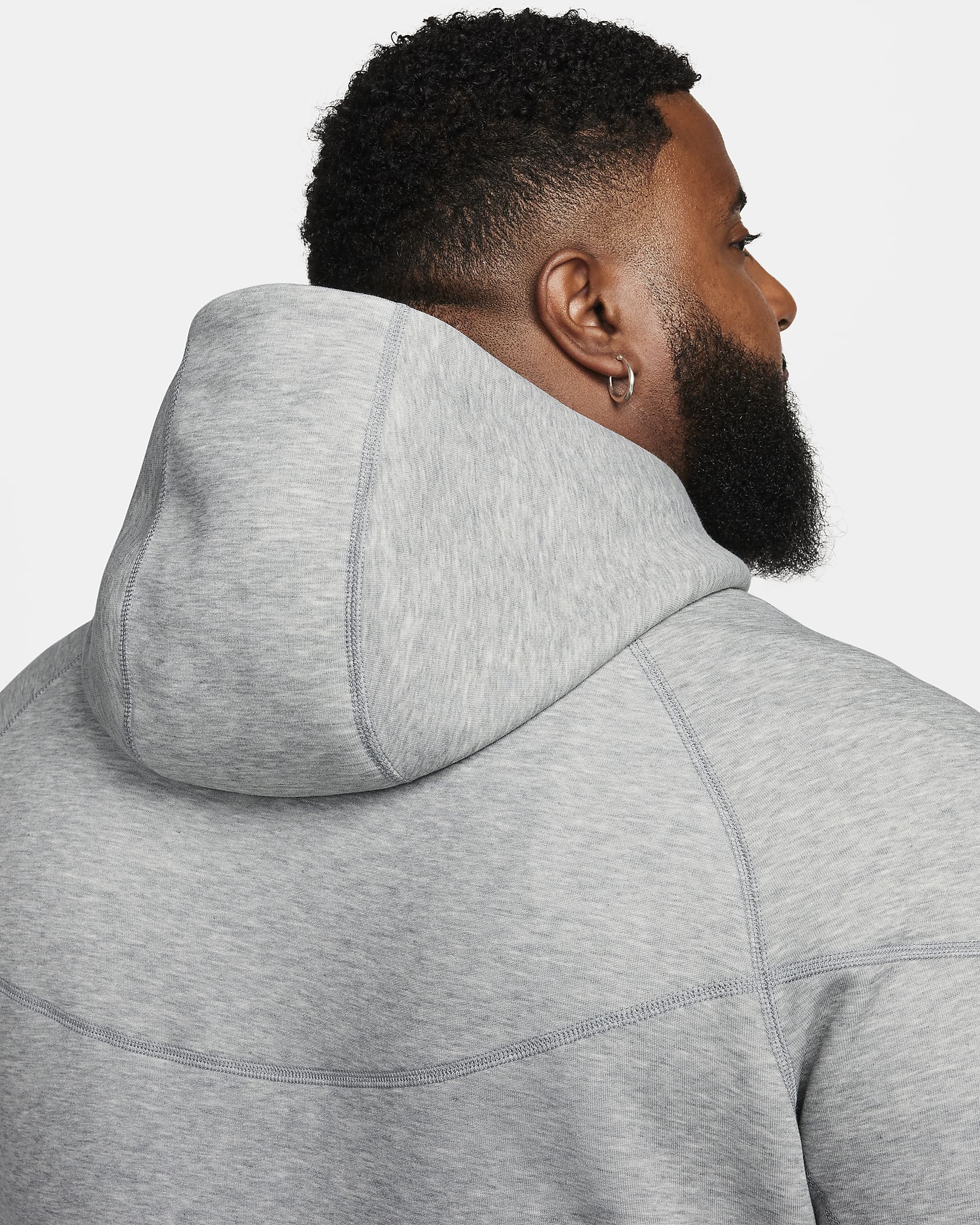 Męska bluza z kapturem i zamkiem na całej długości Nike Sportswear Tech Fleece Windrunner - Dark Grey Heather/Czerń