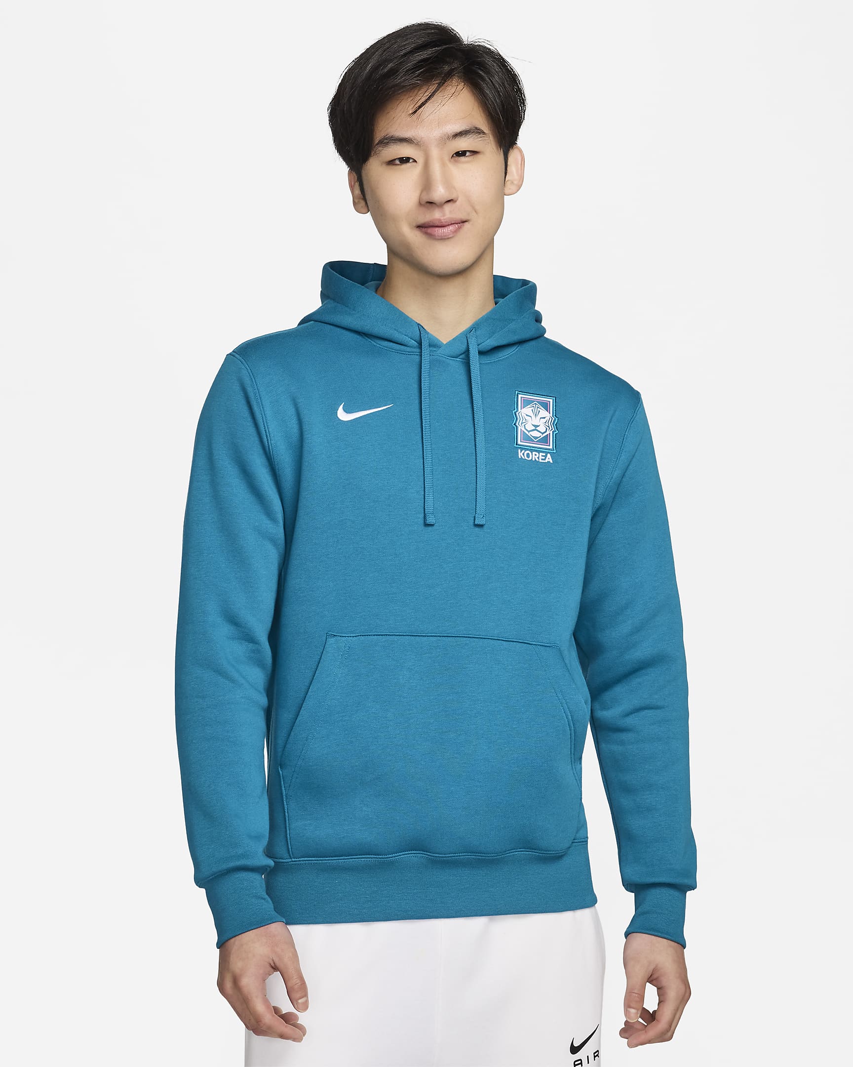 대한민국 클럽 남성 나이키 축구 풀오버 후디 - 그린 어비스/화이트