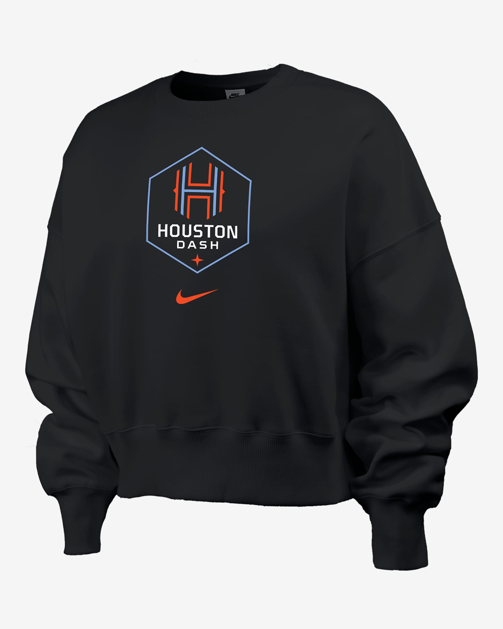 Houston Dash Phoenix Fleece Women's Nike NWSL Crew-Neck Sweatshirt - Black