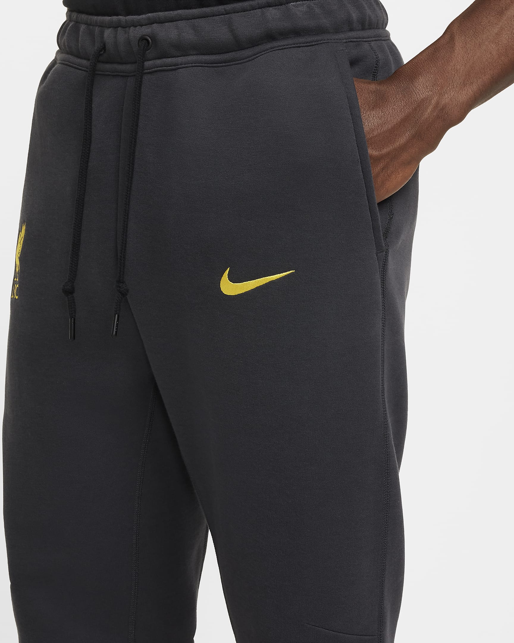 FC Liverpool Tech Third Nike Fleece-Fußballjogger (Herren) - Dark Smoke Grey/Chrome Yellow