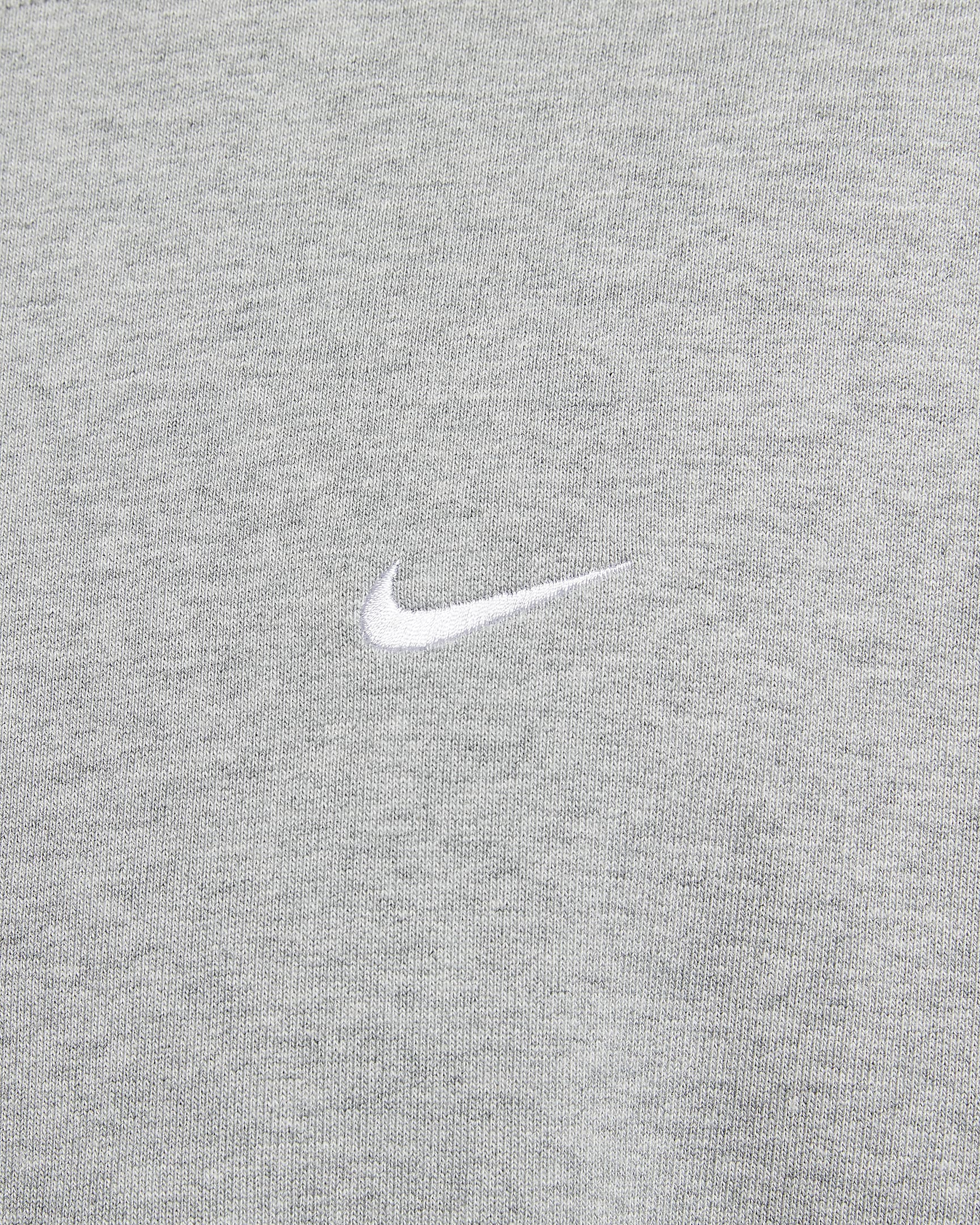 Nike Solo Swoosh Men's French Terry Crew - Dark Grey Heather/White