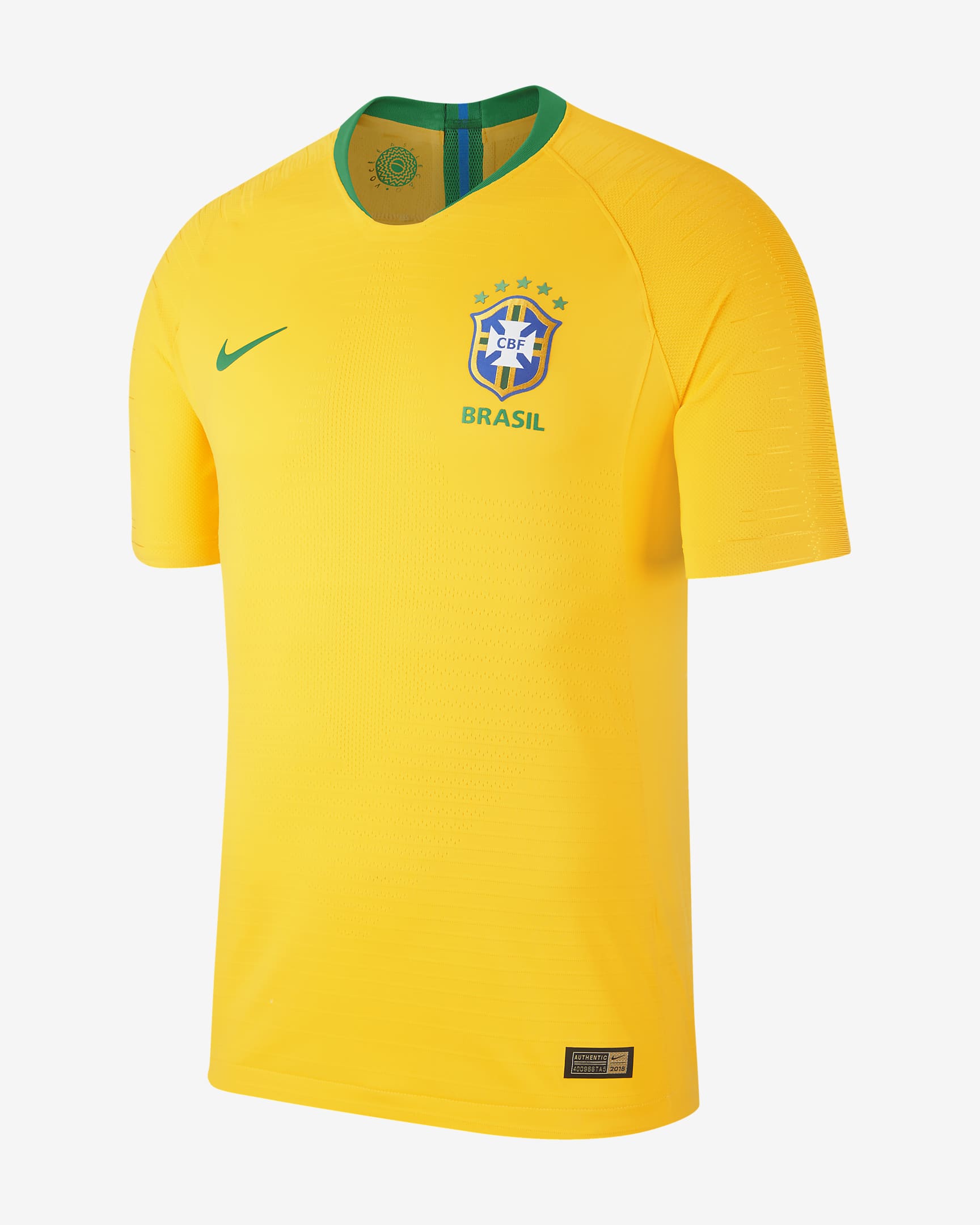 Brazil Vapor Match Home Men's Football Shirt - Midwest Gold/Lucky Green