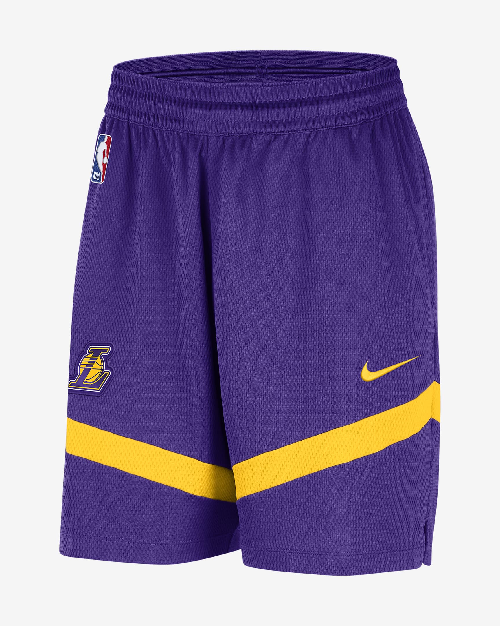 NBA-shorts Los Angeles Lakers Icon Practice Nike Dri-FIT 20 cm för män - Field Purple/Amarillo/Amarillo