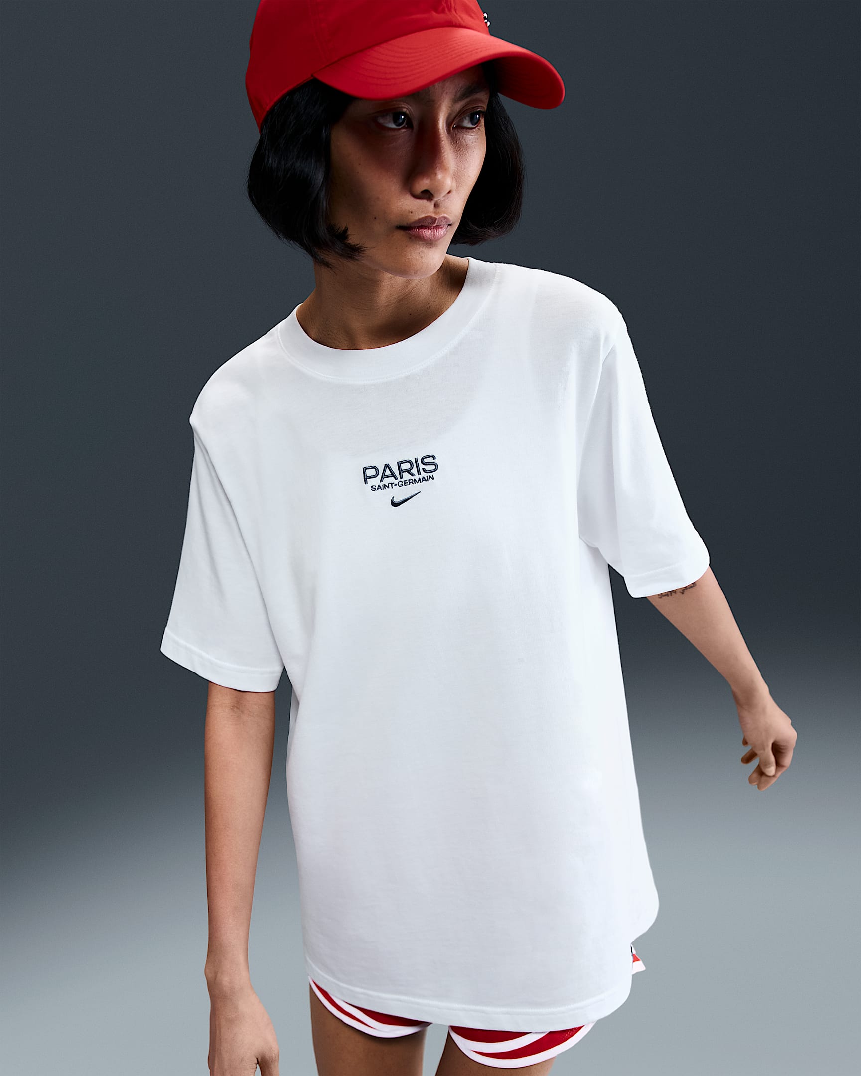 Γυναικείο ποδοσφαιρικό T-Shirt Παρί Σεν Ζερμέν Nike Premium - Λευκό