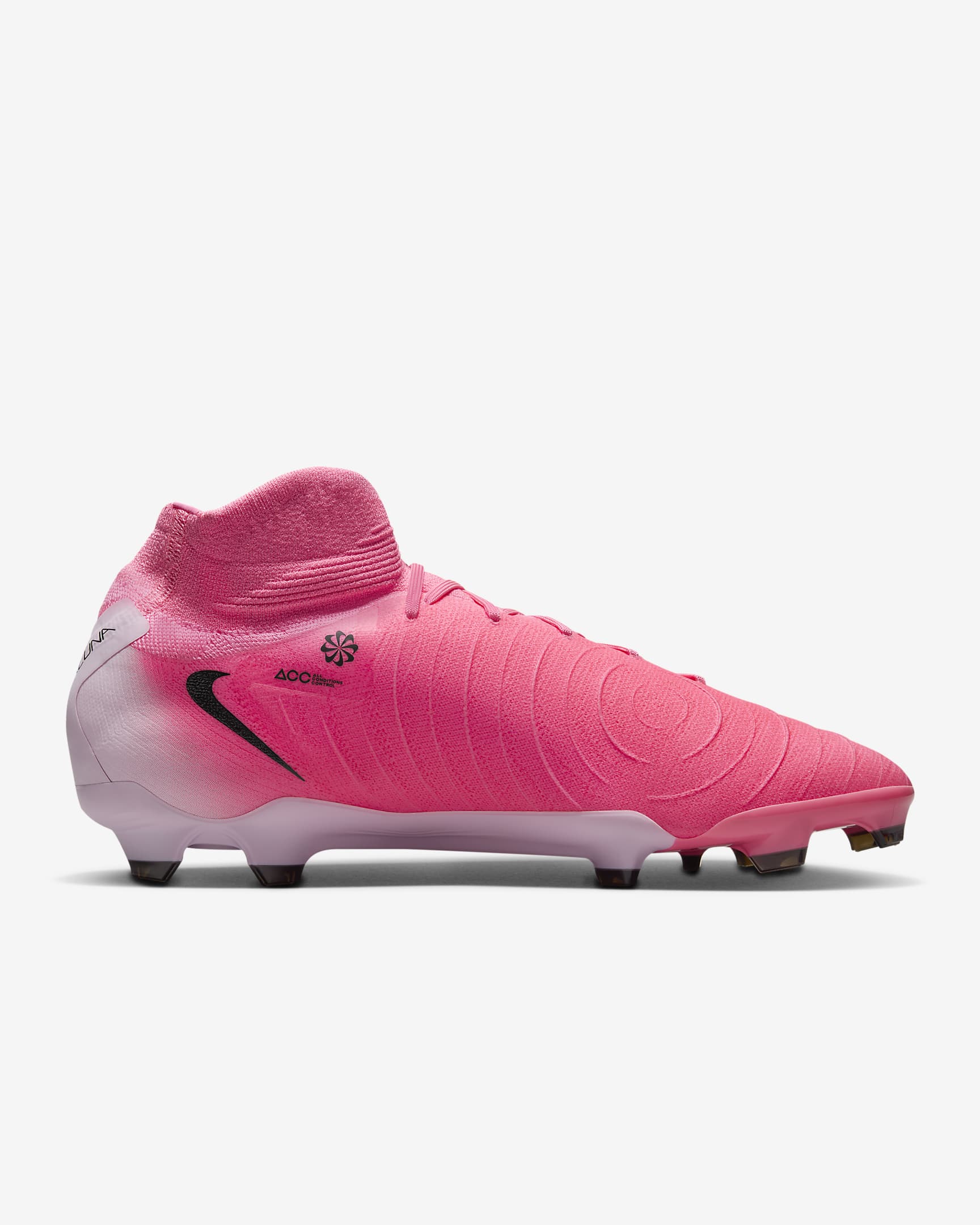 Nike Phantom Luna 2 Pro FG magas szárú, stoplis futballcipő - Sunset Pulse/Fekete