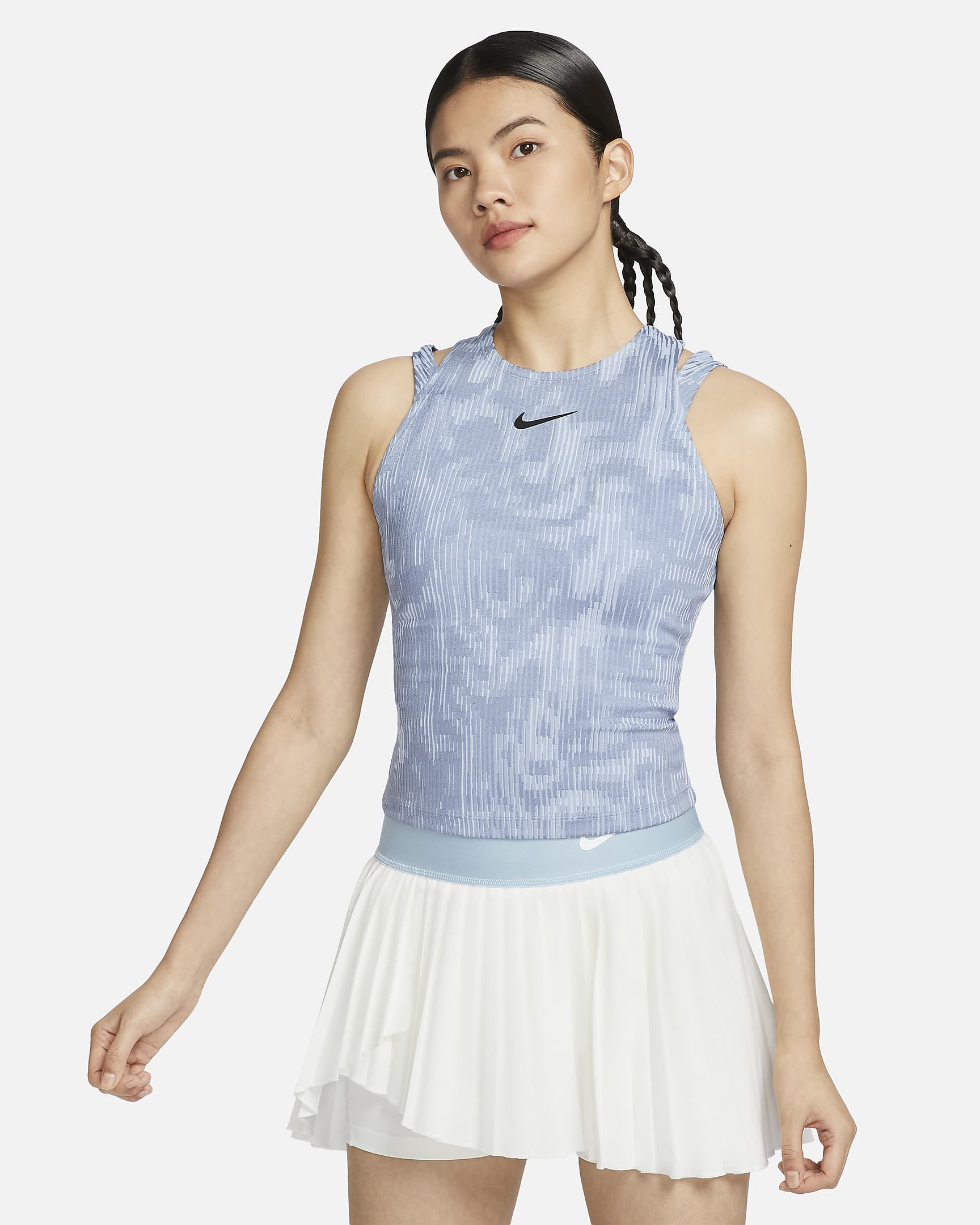 เสื้อกล้ามเทนนิส Dri-FIT ผู้หญิง NikeCourt Slam - Ashen Slate/ดำ