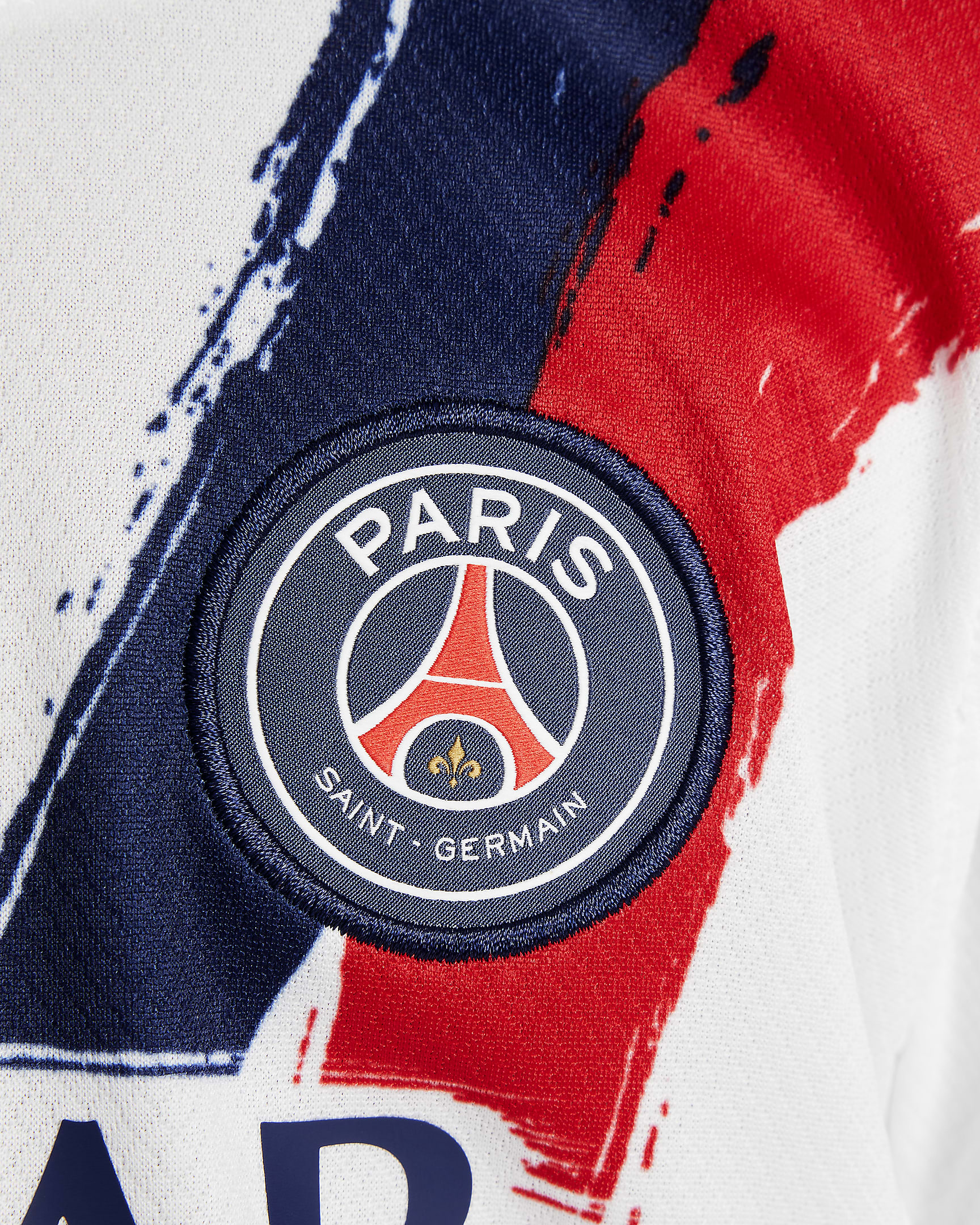 Trzyczęściowy strój piłkarski dla małych dzieci Nike Paris Saint-Germain Stadium 2024/25 (wersja wyjazdowa) – replika - Biel/Midnight Navy/University Red/Midnight Navy