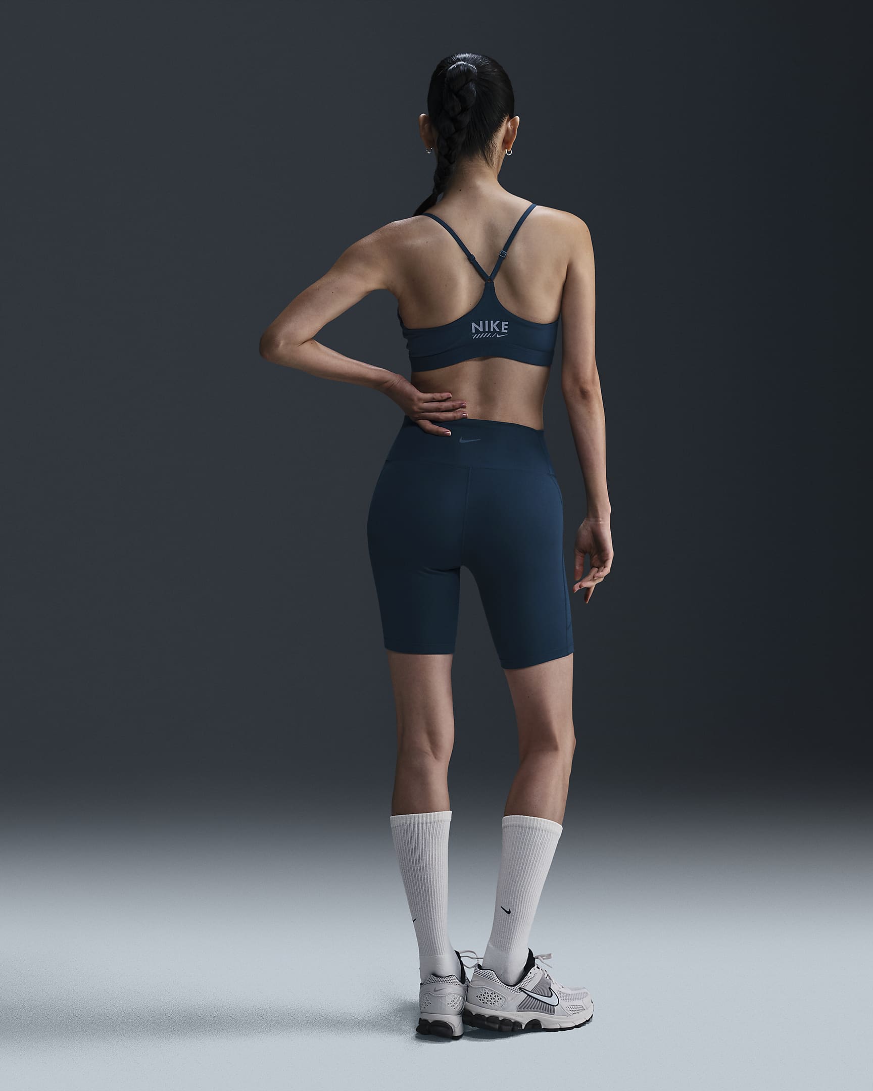 Brassière de sport réglable rembourrée à maintien léger Nike Indy pour femme - Armory Navy