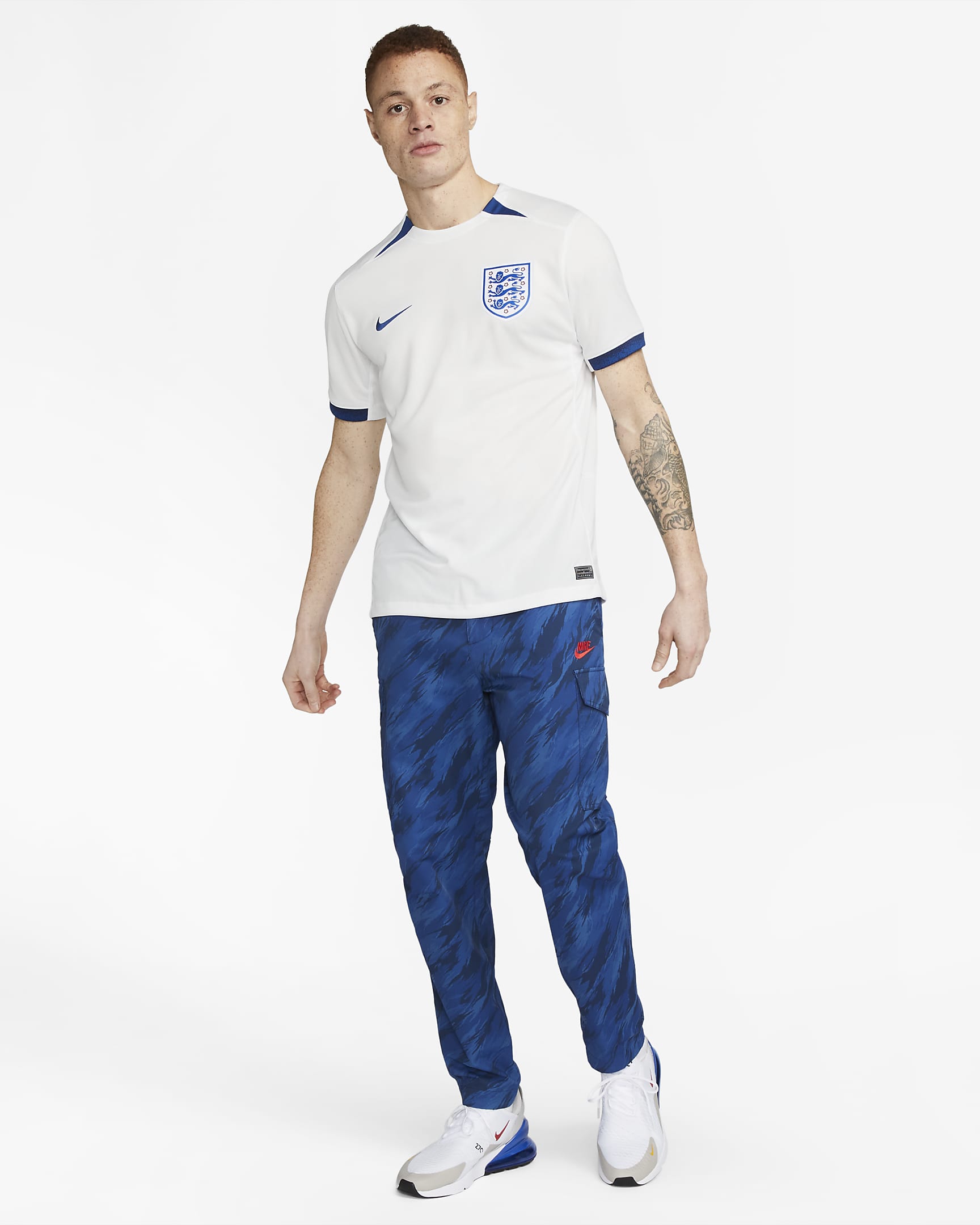 England 2023 Stadium 主場男款 Nike Dri-FIT 足球球衣 - Summit White/Gym Blue/Gym Blue