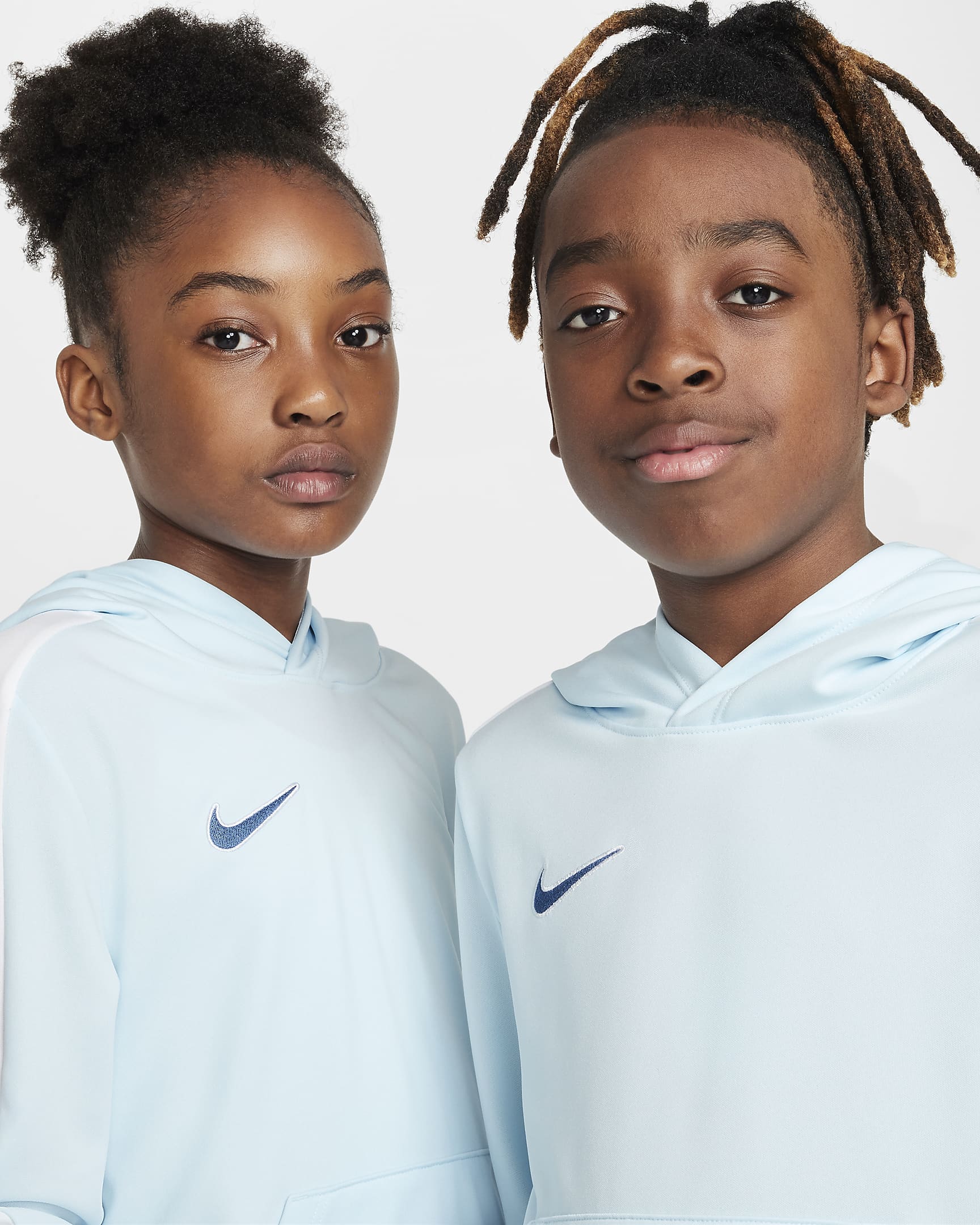 Piłkarska bluza z kapturem dla dużych dzieci Dri-FIT Nike Academy - Glacier Blue/Biel/Aegean Storm