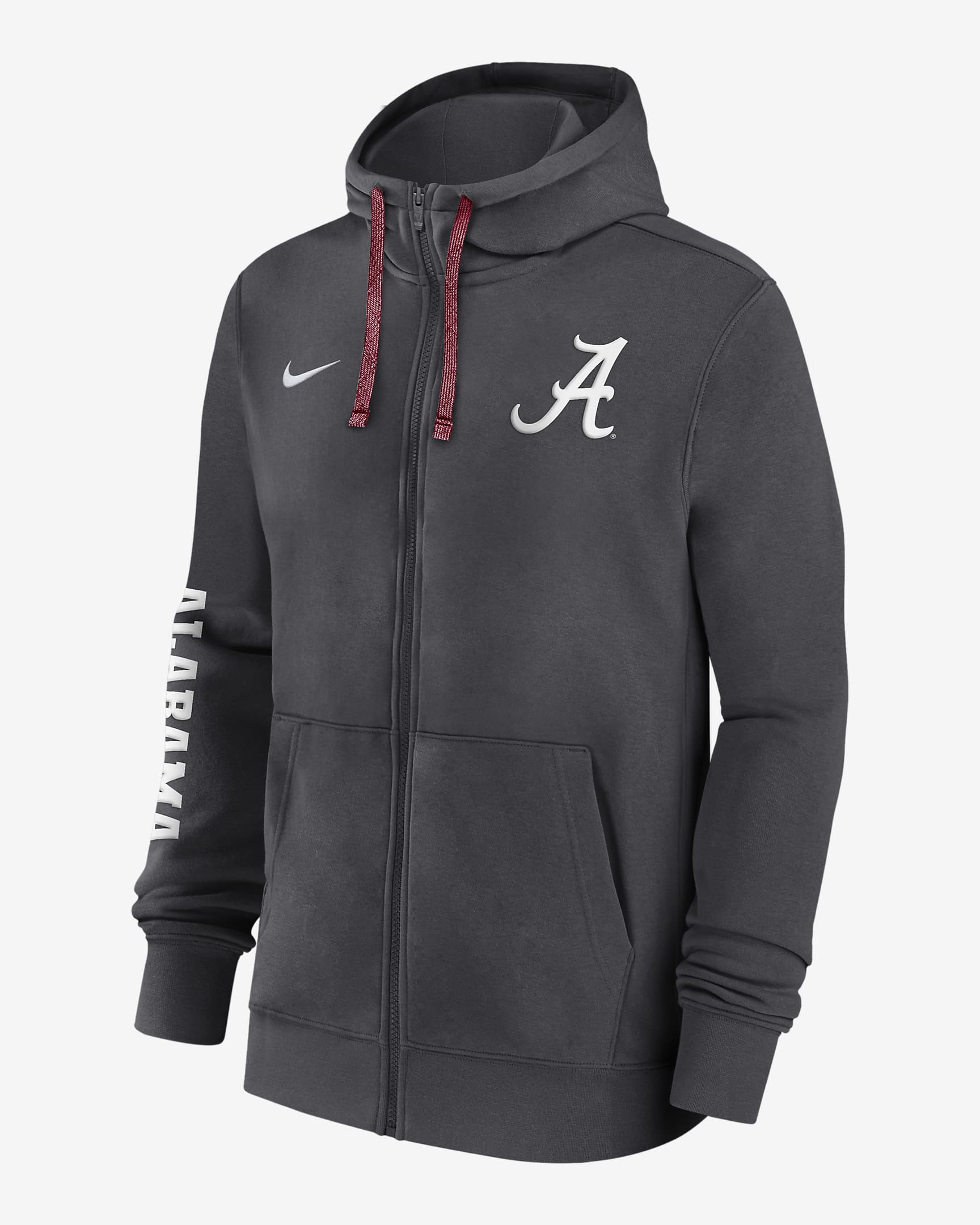 Alabama Crimson Tide Sideline Team Issue Men's Nike College Full-Zip Hoodie - Anthracite