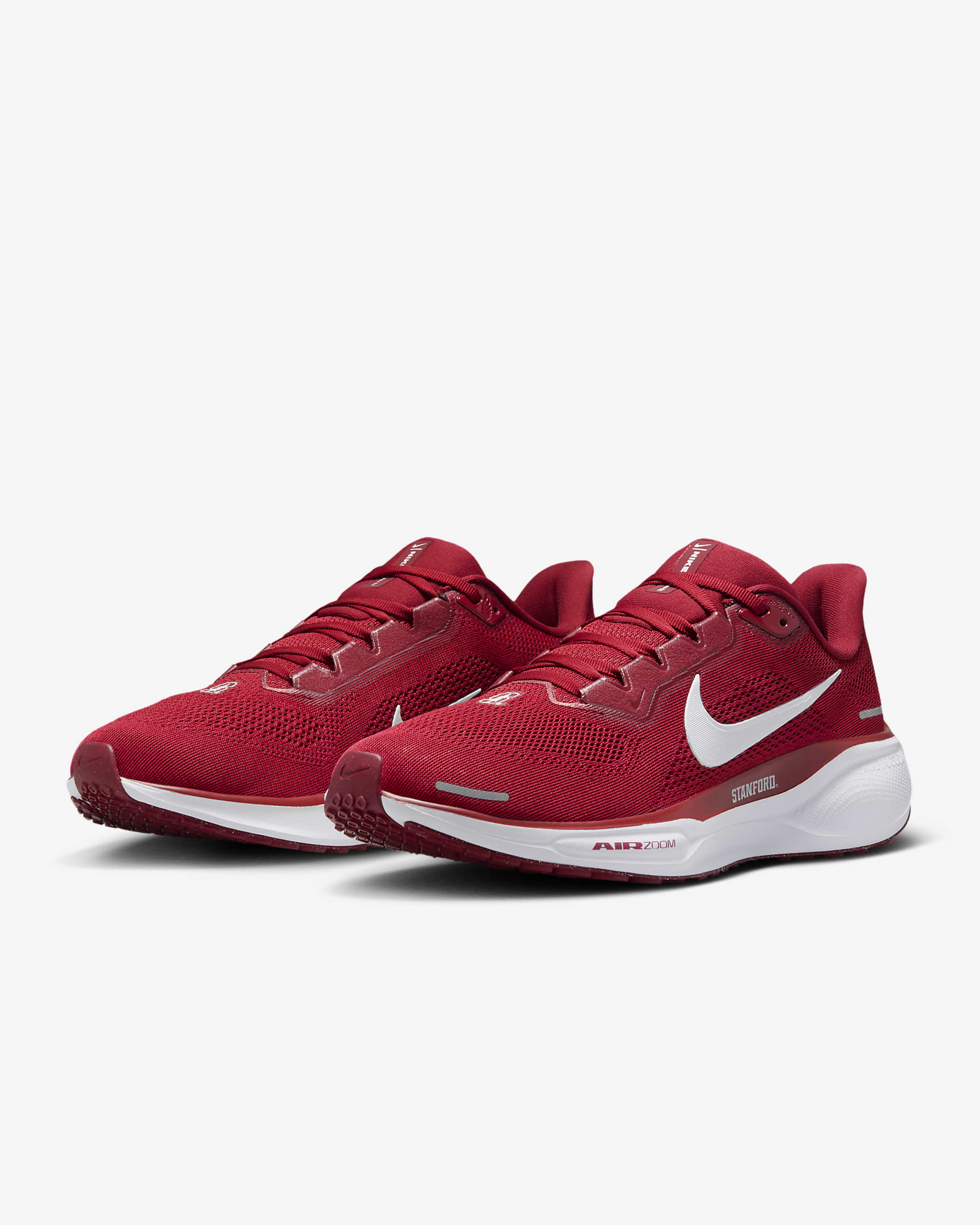 Stanford Pegasus 41 Men's Nike College Road Running Shoes - Team Crimson/White/Team Crimson/White