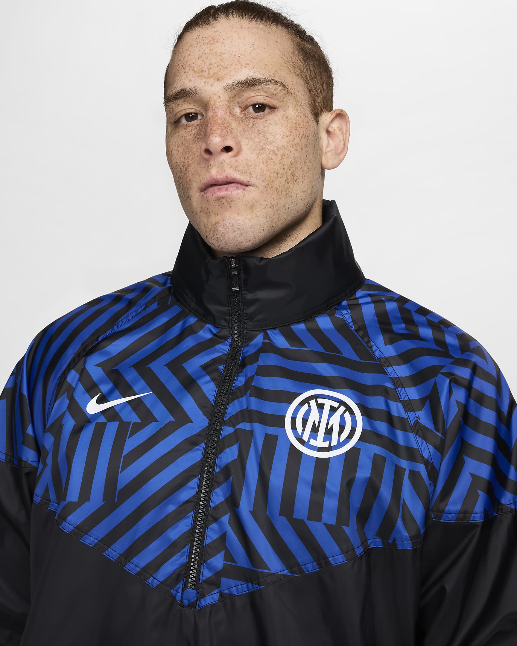 Inter Milan Windrunner Home Men's Nike Football Anorak Jacket - Black/White