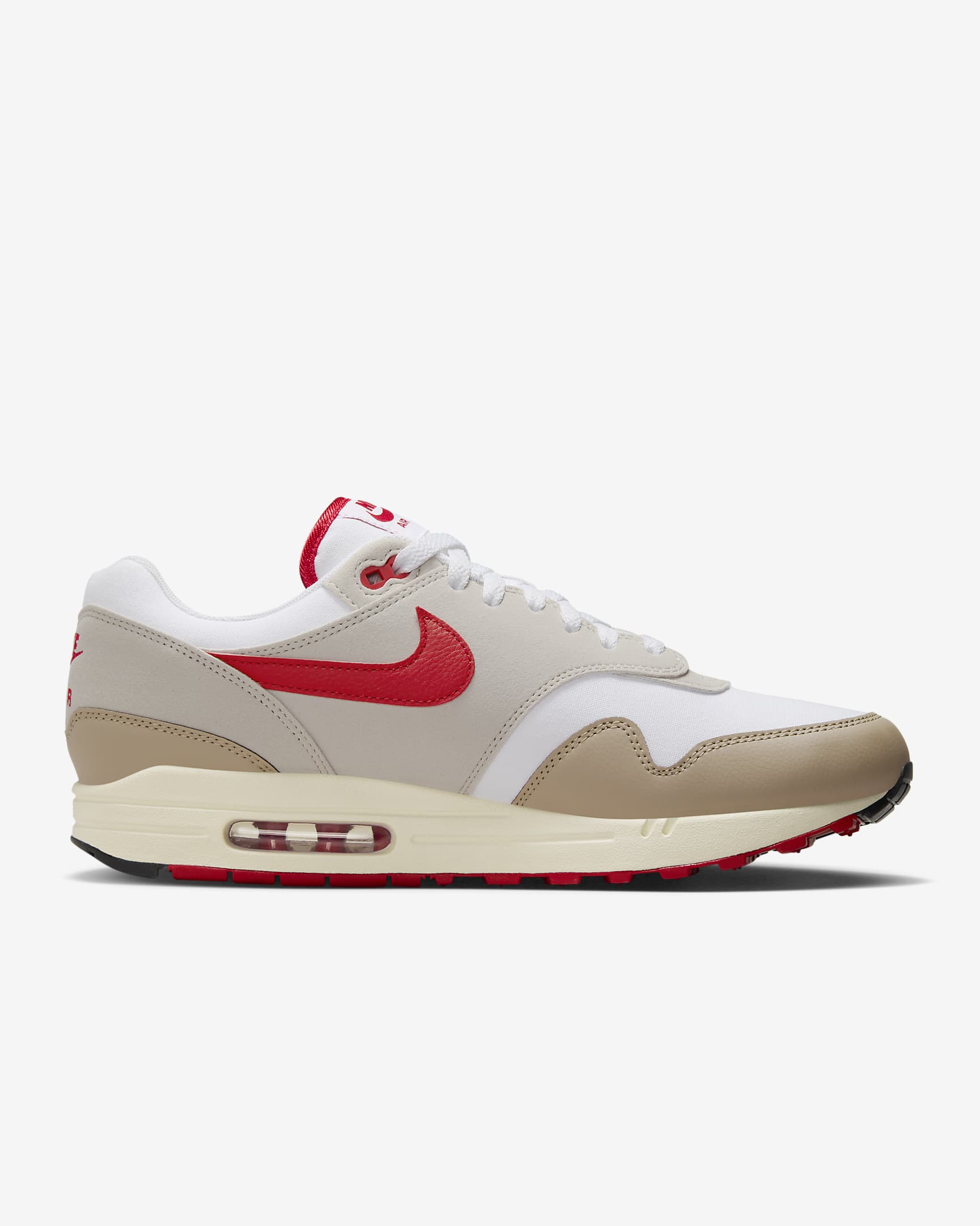 Nike Air Max 1 Men's Shoes - White/Cream II/Limestone/University Red