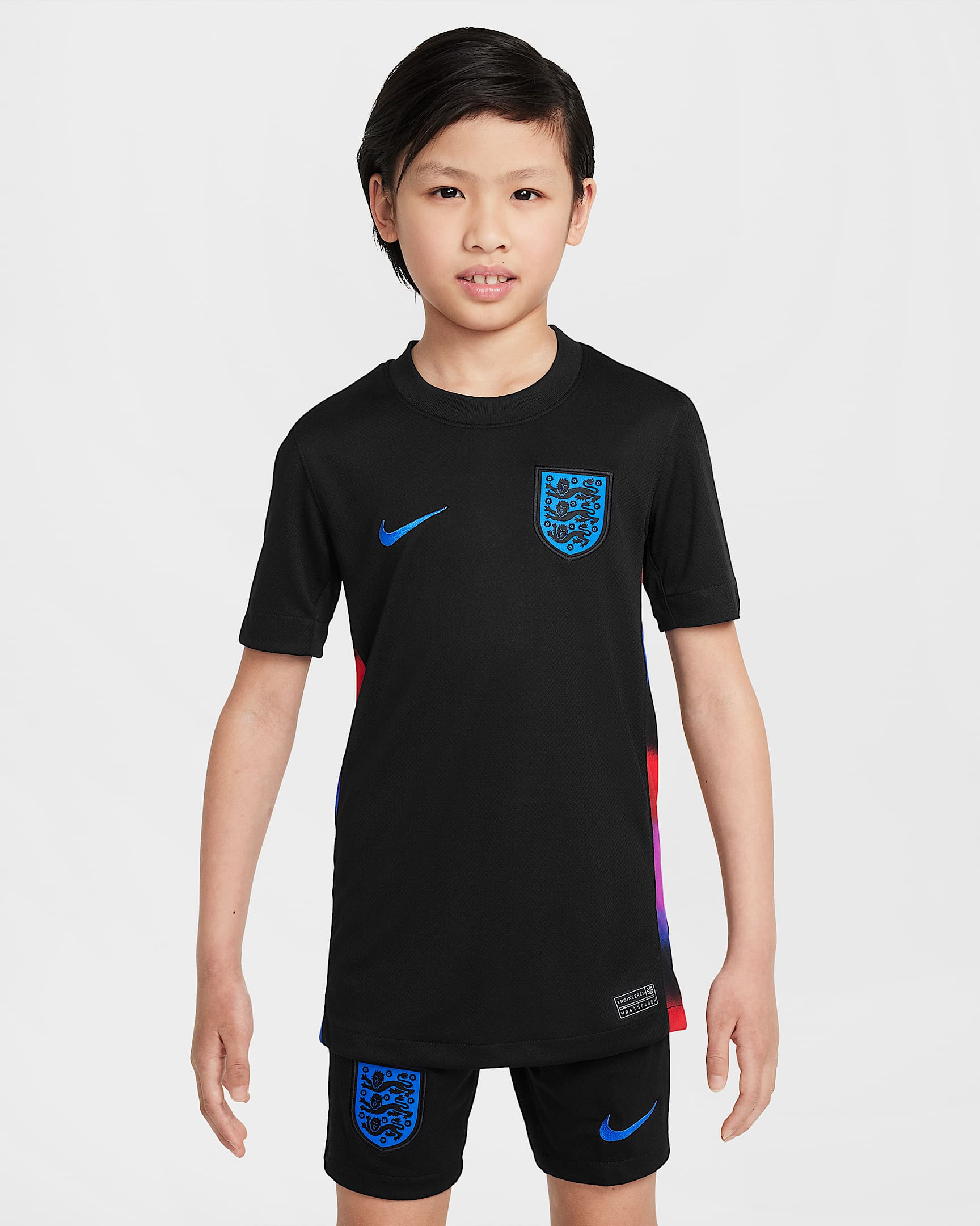 Fotbollströja England 2025 Stadium (bortaställ, damer) Nike Dri-FIT Replica för ungdom - Svart/Light Photo Blue