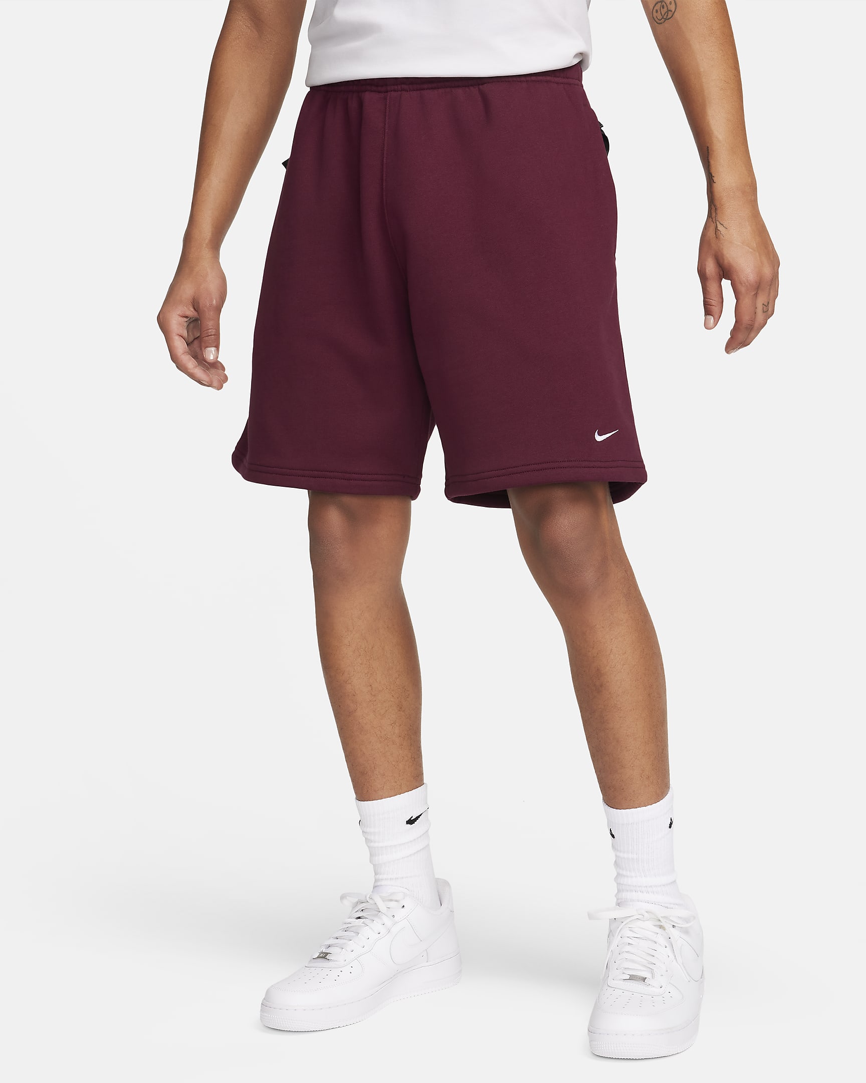 Nike Solo Swoosh Pantalón corto de tejido Fleece - Night Maroon