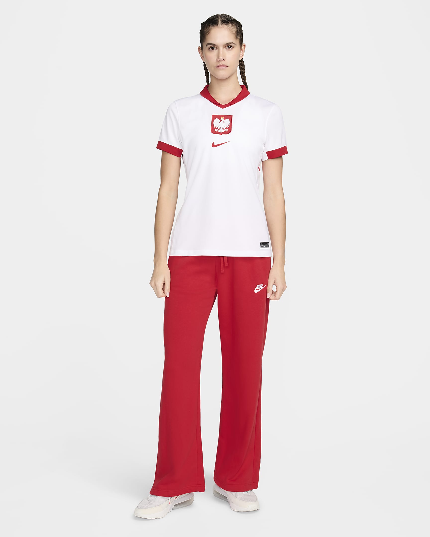 Dámská replika domácího fotbalového dresu Nike Dri-FIT Polsko Stadium 2024/25 - Bílá/Sport Red/Sport Red