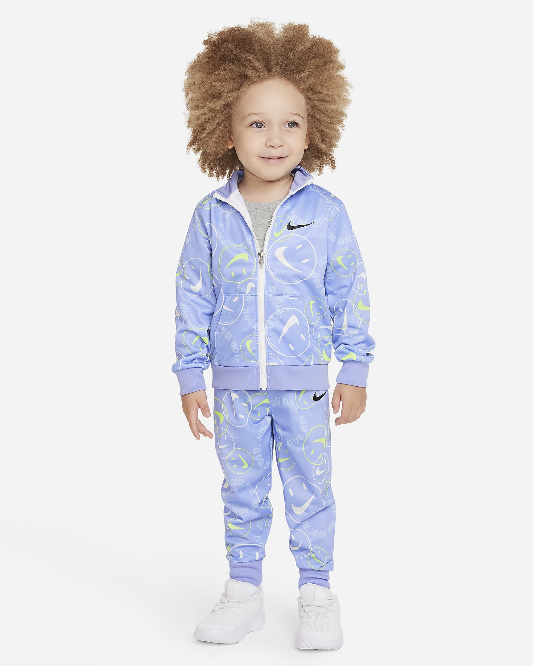 Nike Smiley Swoosh Printed Tricot Set Toddler Tracksuit - Light Thistle