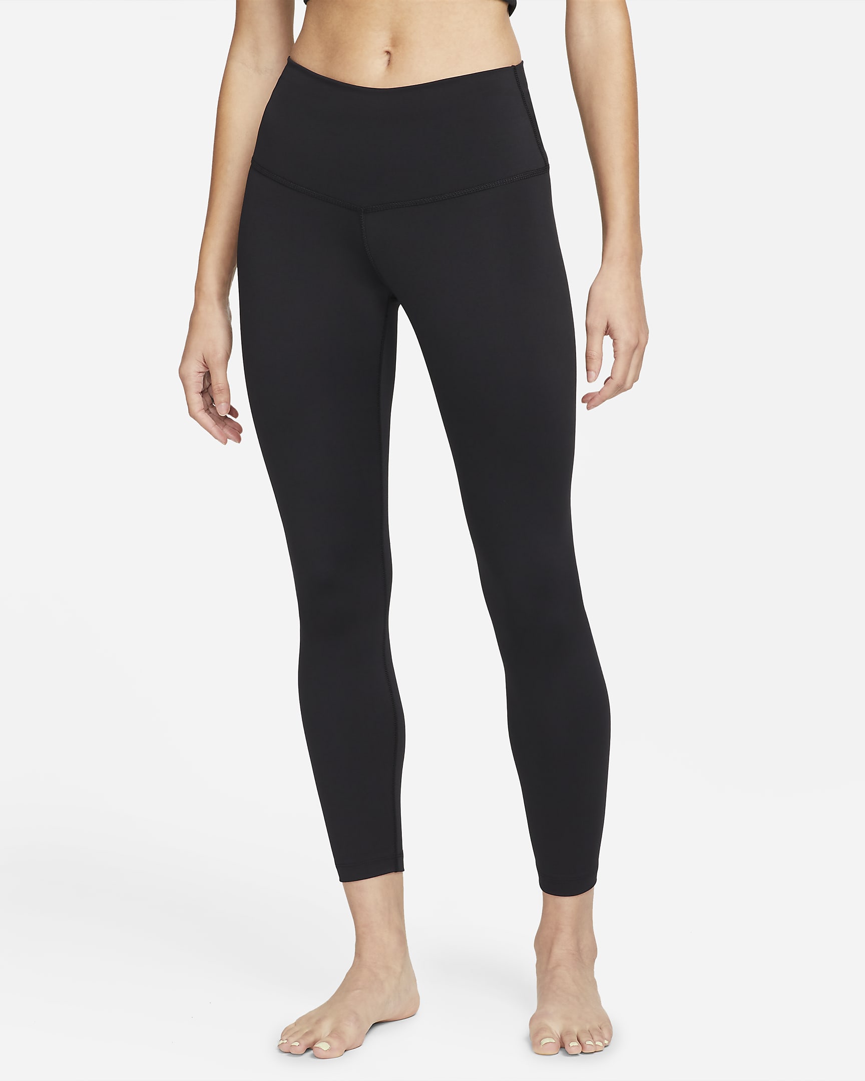 Nike Yoga leggings i 7/8 lengde med høyt liv til dame - Svart/Iron Grey